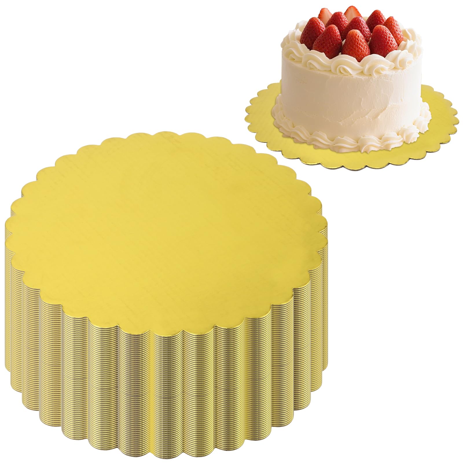 Planches à gâteau rondes dorées pour sublimer vos tables de fête et mariages - Lot de 60