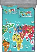 Vista 406 de Lunarable Grey Fitted Sheet & Pillow Sham Set, Pattern with Random Footprints Paw Traces Pet Legs Friendly Cats and Dogs, Decorative Printed 3 Piece