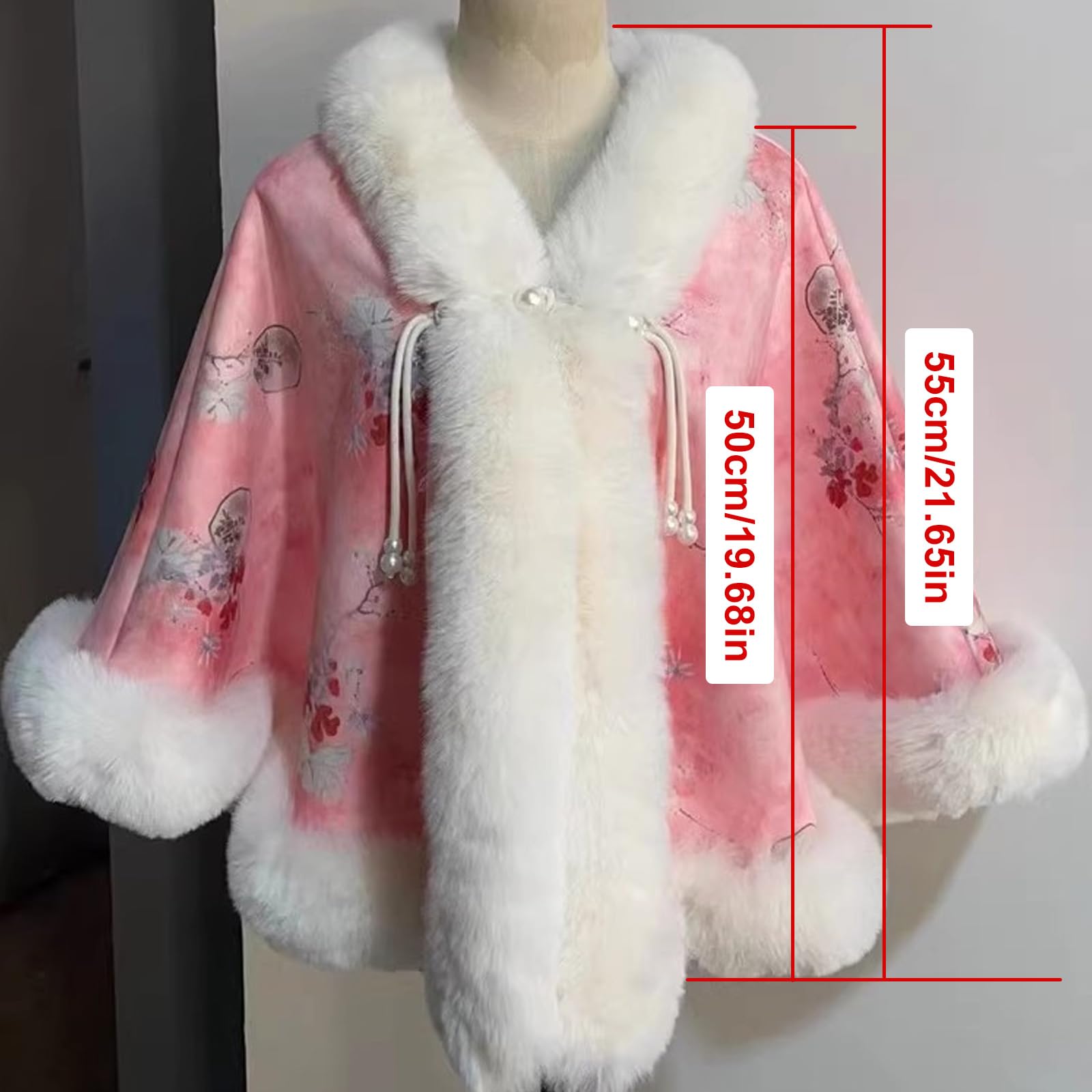 Colletto in pelliccia sintetica Donna Poncho invernale in peluche Scialle caldo addensato per attività casual e all ' aperto Scialle a strati versatile