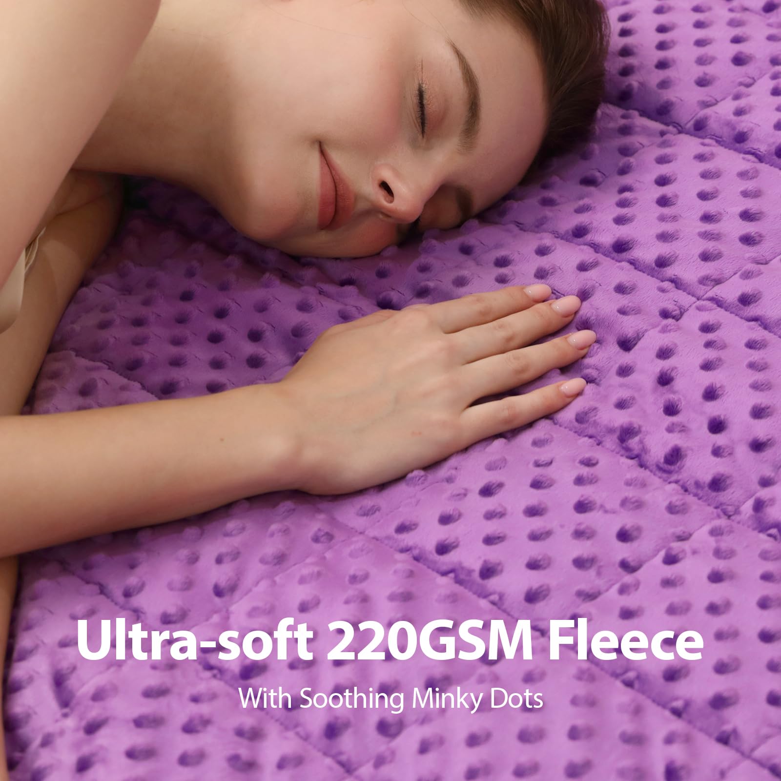 Coperta ponderata per adulti, per letto matrimoniale o matrimoniale, coperta pesante con pois in peluche per alleviare lo stress, per dormire profondamente, in morbido pile e caldo pile Sherpa,