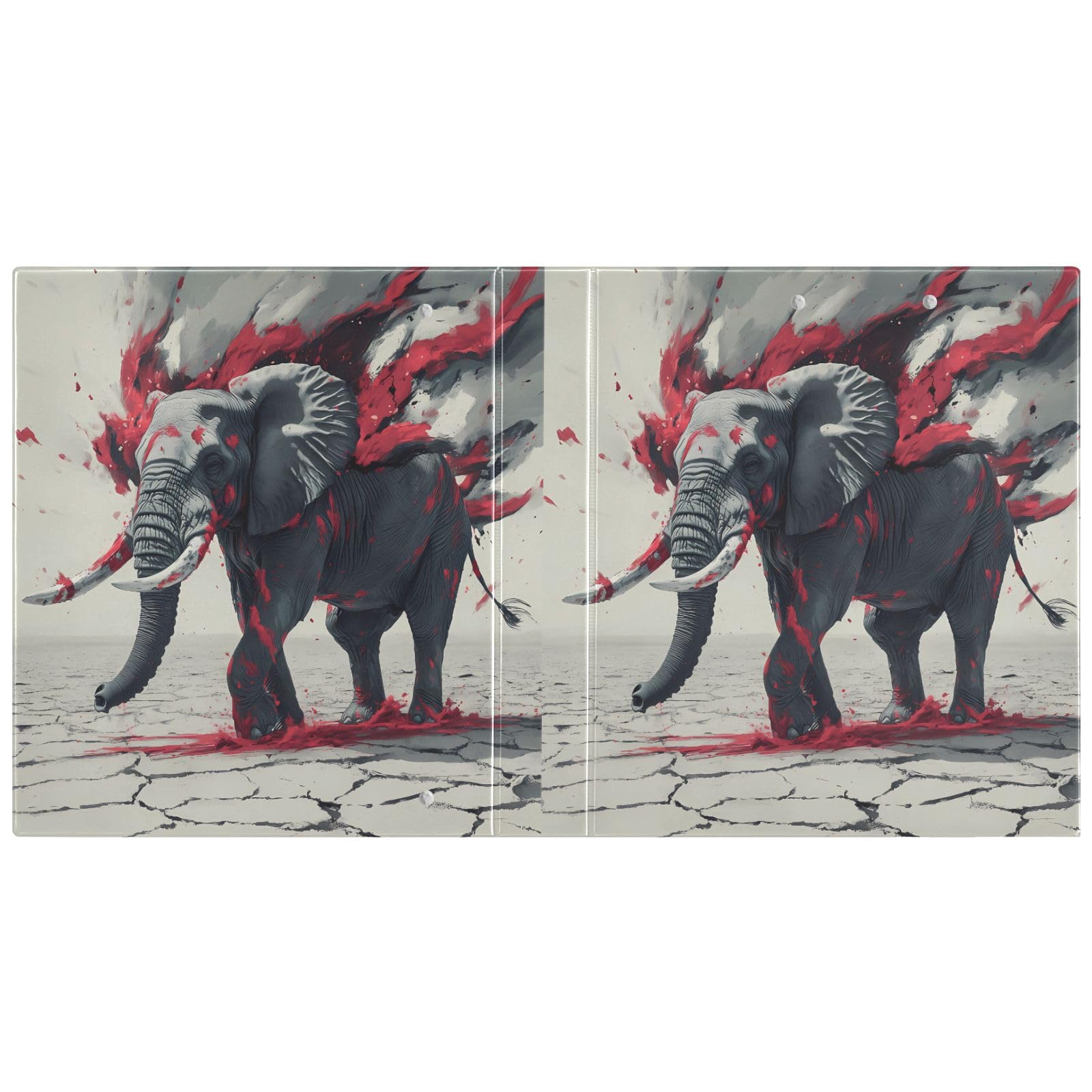 2 raccoglitori ad anelli con elefante da 3,8 cm, 200 fogli con tasche interne trasparenti, per ufficio e lavori scolastici