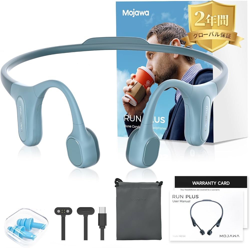 ⭐️新品 Mojawa RunPlus 骨伝導イヤホン IP68防水 水陸両用 Amazon.co.jp: Mojawa（モジャワ） RunPlus 「2025 骨伝導イヤホン