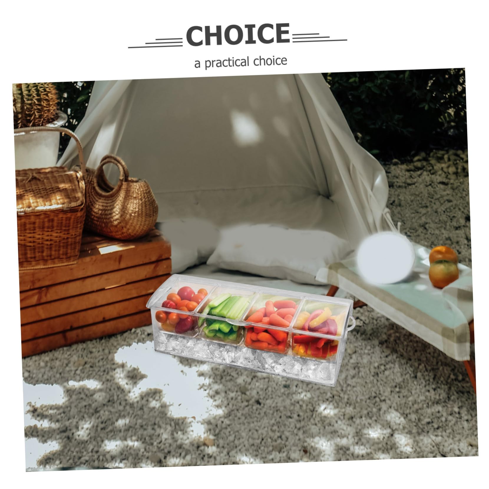 Toddmomy Caja Organizadora de Alimentos Multiusos con Tapa Hermética Compartimentos Clips y Cucharas para Refrigerador y Cocina y Facilita Almacenamiento