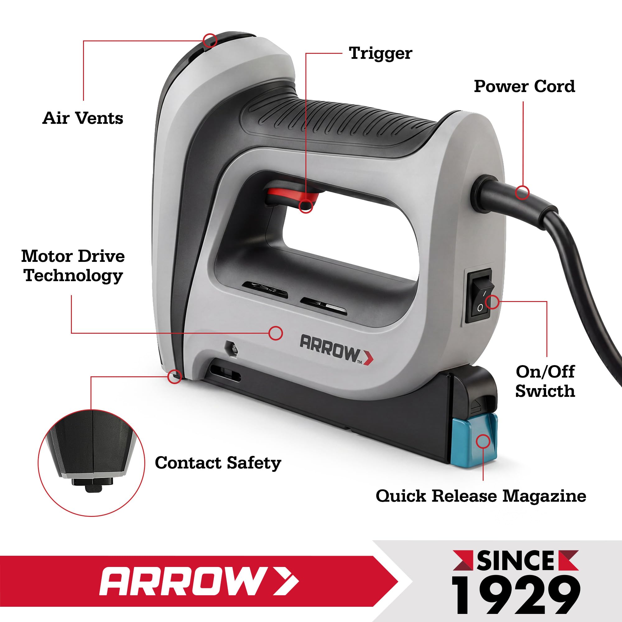 Heavy Duty Electric Staple Gun - Arrow T50ACD -6