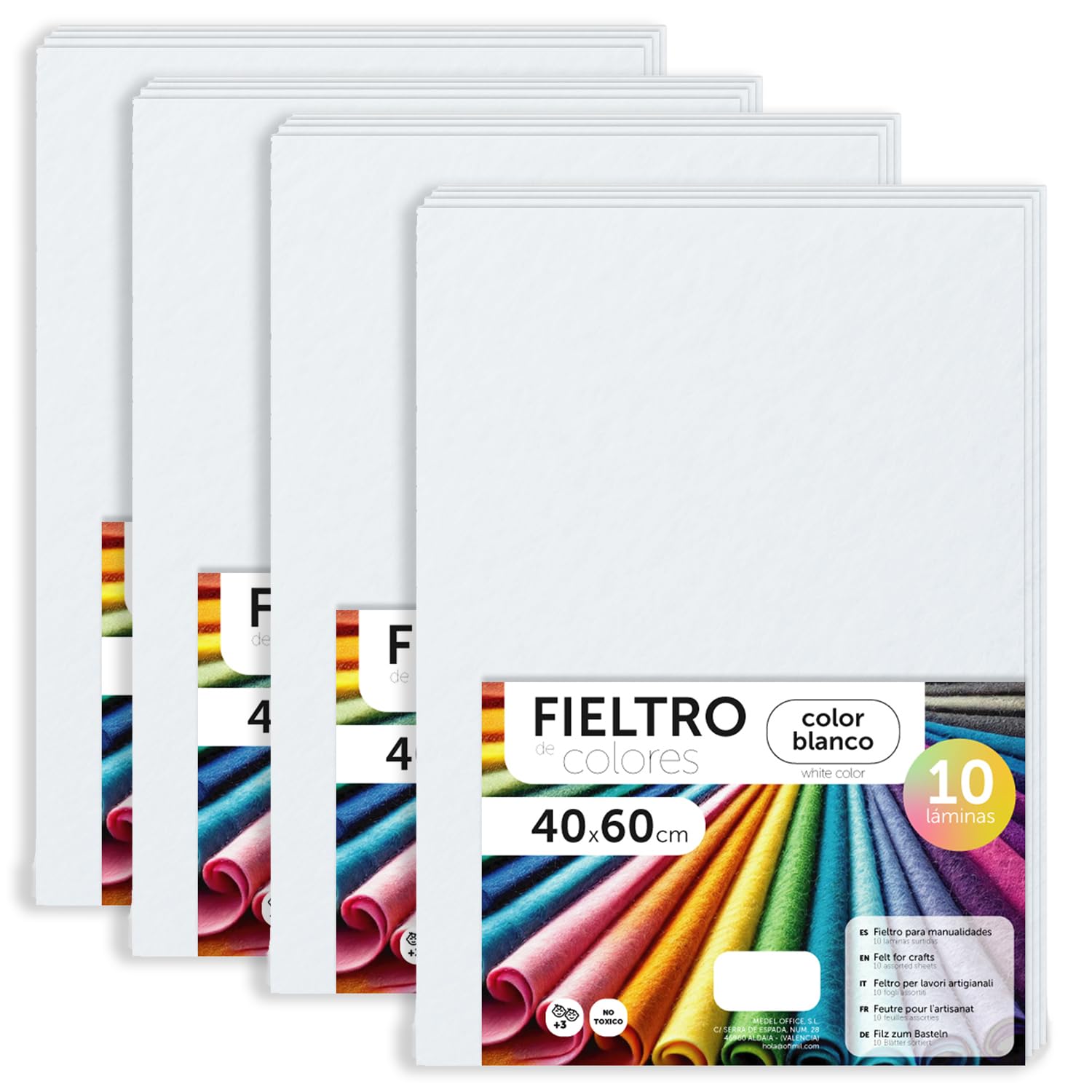 Fieltro para Manualidades, Fieltro de Colores, Suave y Flexible, Material para Costura, Telas Patchwork, Ideal para proyectos DIY, artesanía o decoración, 20x30cm - m-office (rojo, 10 uds) — view 70