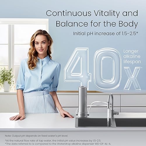Miniatura 6 de Waterdrop Filtro de agua para encimera, certificado NSFANSI 42 y 372, filtro de agua de grifo de acero inoxidable de 5 etapas para 8000 galones,