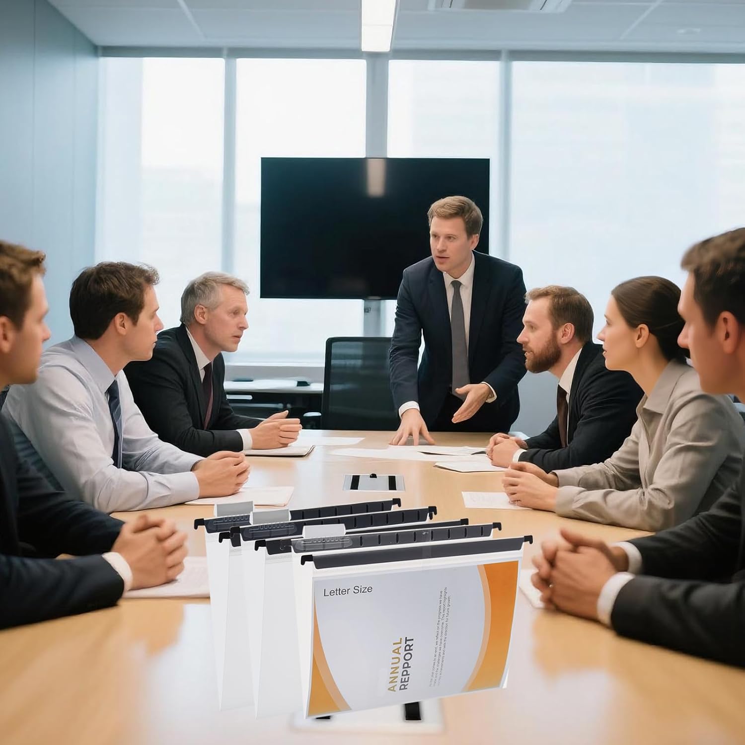 30 Piece Transparent Hanging Folder, Letter Size, with 1/5 Cut Adjustable Label, polyethylene Hanging File Folder 9.5x11 inch, Suitable for Office, Home, School