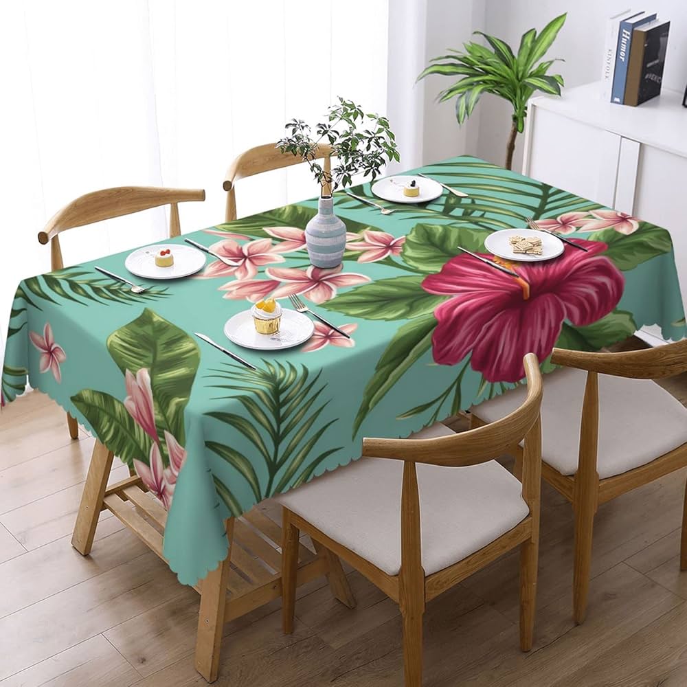 Amazon｜テーブルクロス ハワイアン トロピカル 葉 花 長方形