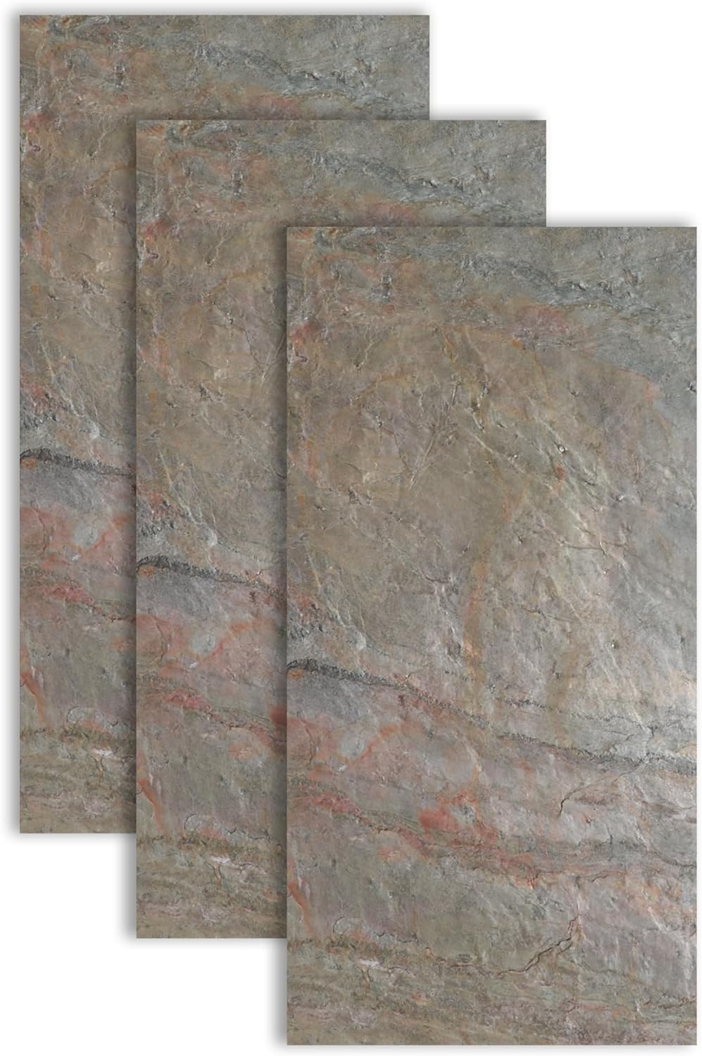 Stoneflex Peel & Stick Thin Real Stone Veneer Sheets - Stick on Kitchen Backsplash Living Room Office Bathroom Wall Burning Forest [Pack of 5]