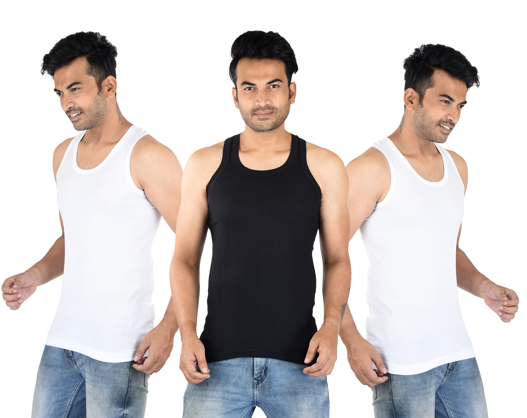 Lyril Stylo Derby Rib Vests (Pack of 3) Colour Combo