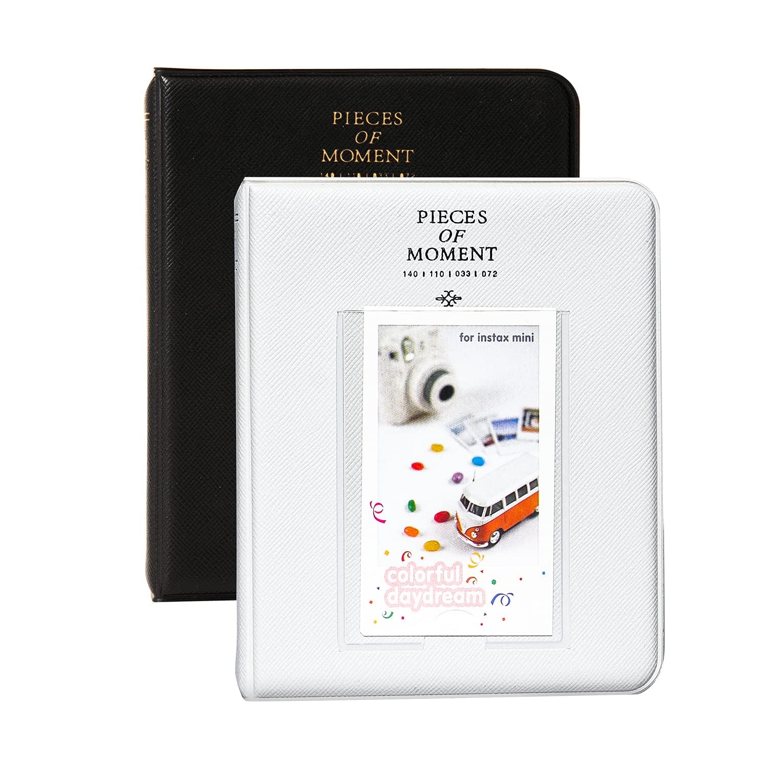 Photo Albums,2Pcs 64 Pockets Album for Fujifilm Mini 7s 8 8+ 9 25 26 50s 70 90 Instant Camera Name Card, Photo Book for PIC-300P/Z2300, Smokey White&Black
