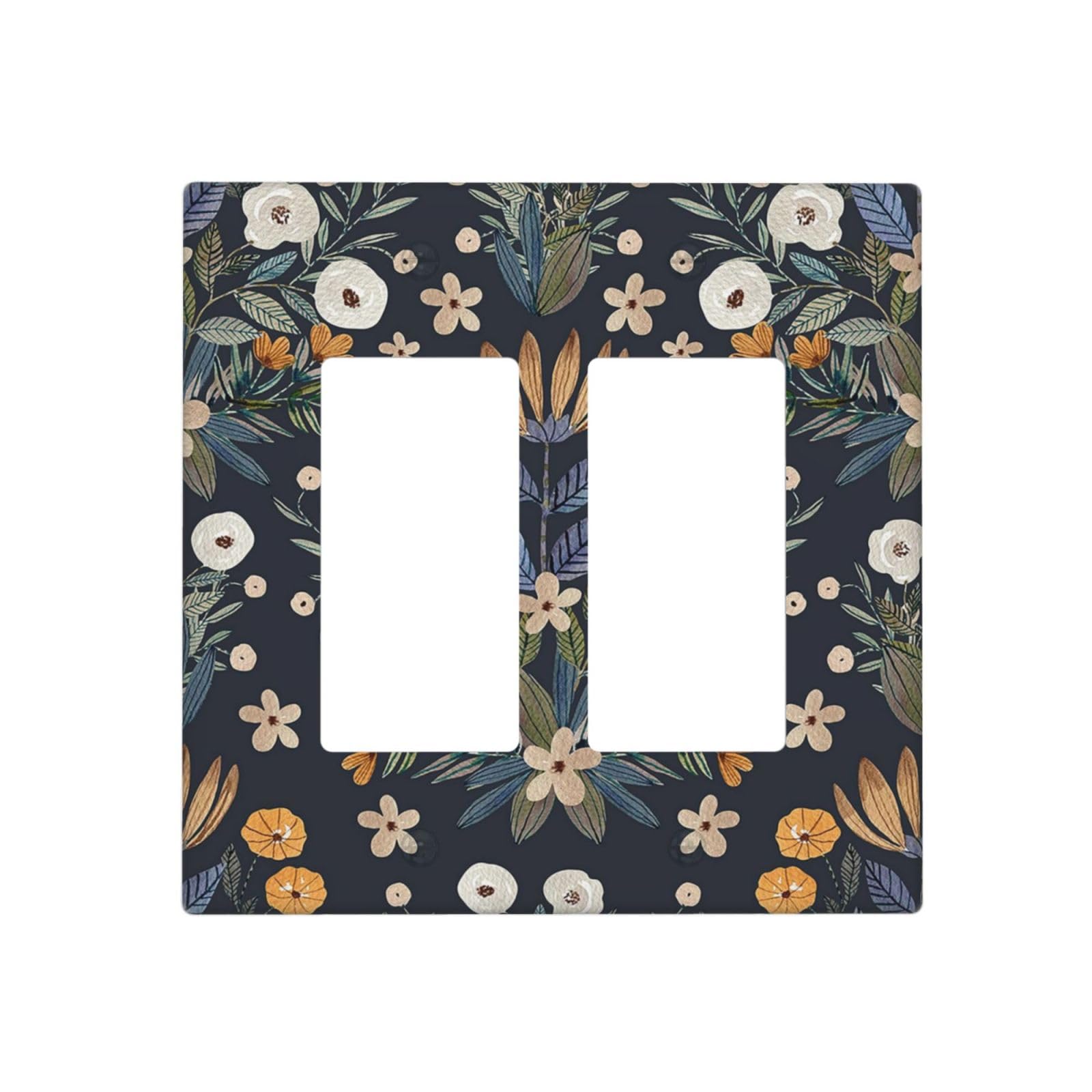 Couvre-interrupteur double Decora floral marine pour une décoration de chambre de campagne