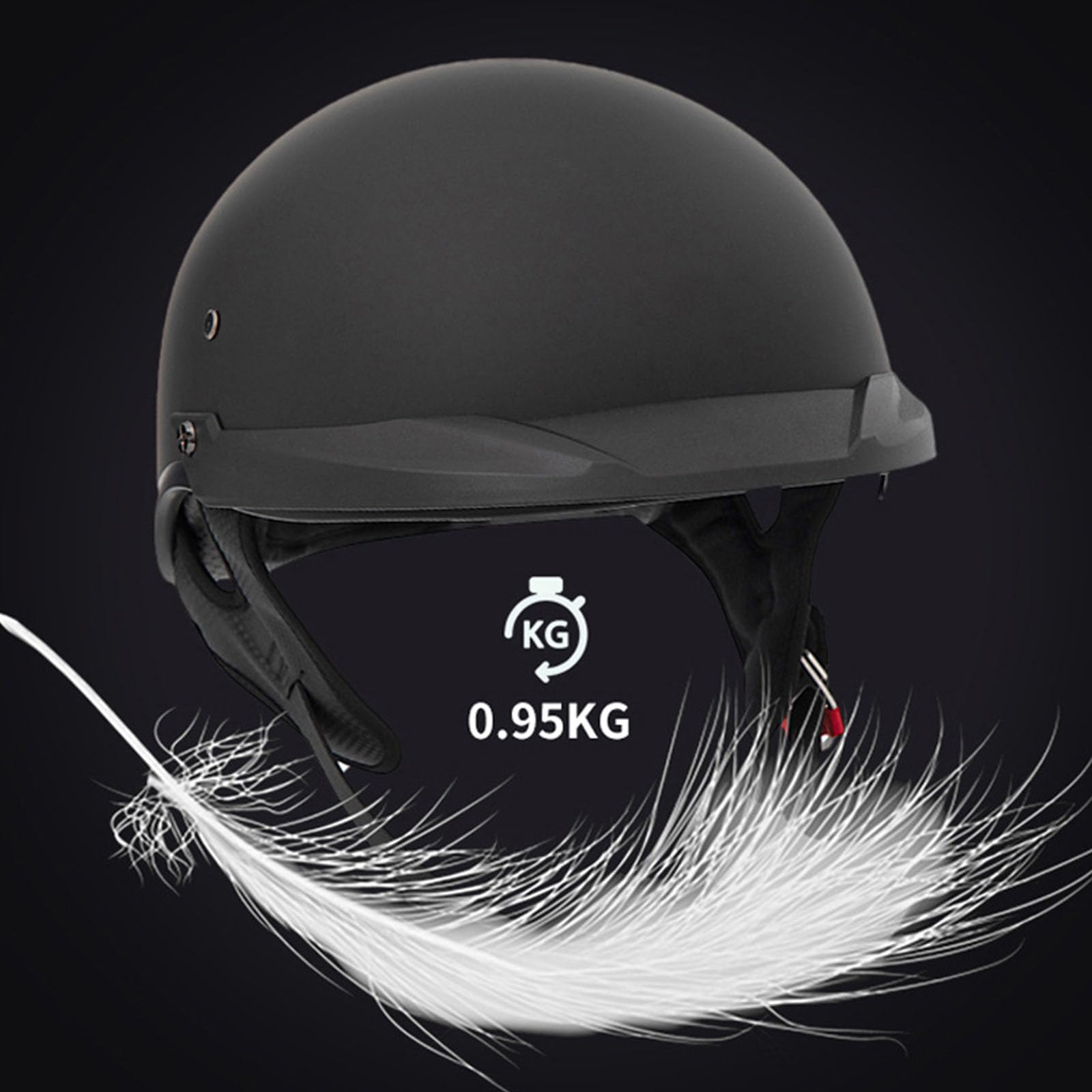 Motorradhelm, Retro-Modestil, Halbhelm, ECE-geprüft, Mit Visier, Schnellverschluss, Halbhelm, Jethelm, Fahrrad, Roller, Cruiser, Pilotenhelm, Herren, Damen, Reithelm
