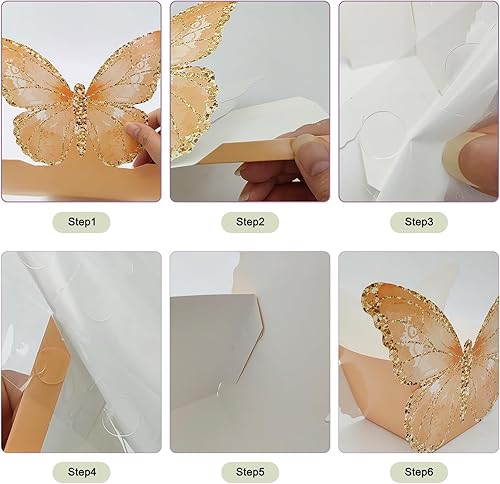 Miniatura 10 de WOOPSOO 12 centros de mesa de mariposa para decoración de mesa de fiesta, baby shower, cumpleaños, decoración de fiesta de té, decoración de mesa de