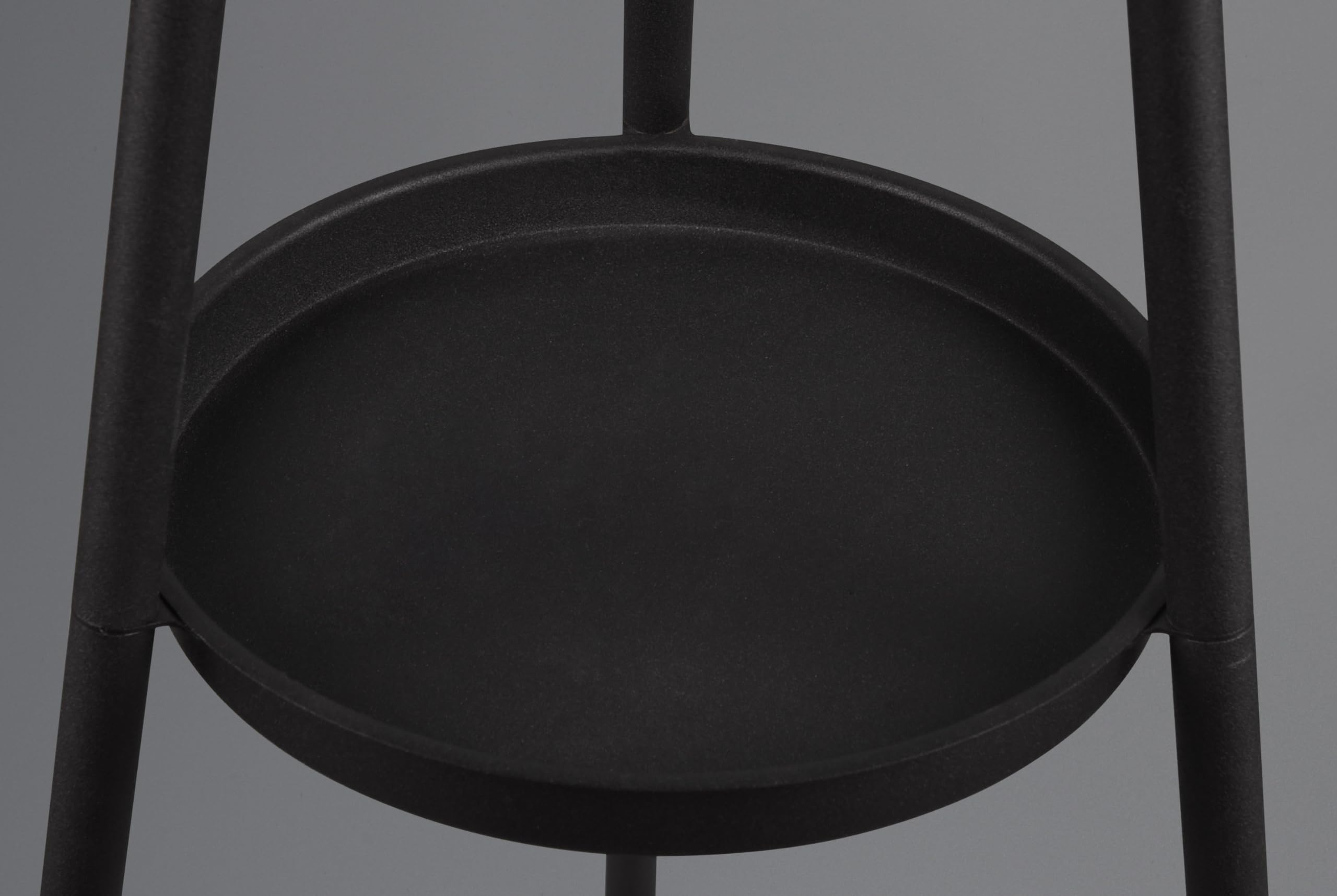 Reality Leuchten Stehleuchte Colette R41561032, Metall Schwarz Matt, Schirm Stoff Taupe/Goldfarbig, exkl. 1x E27