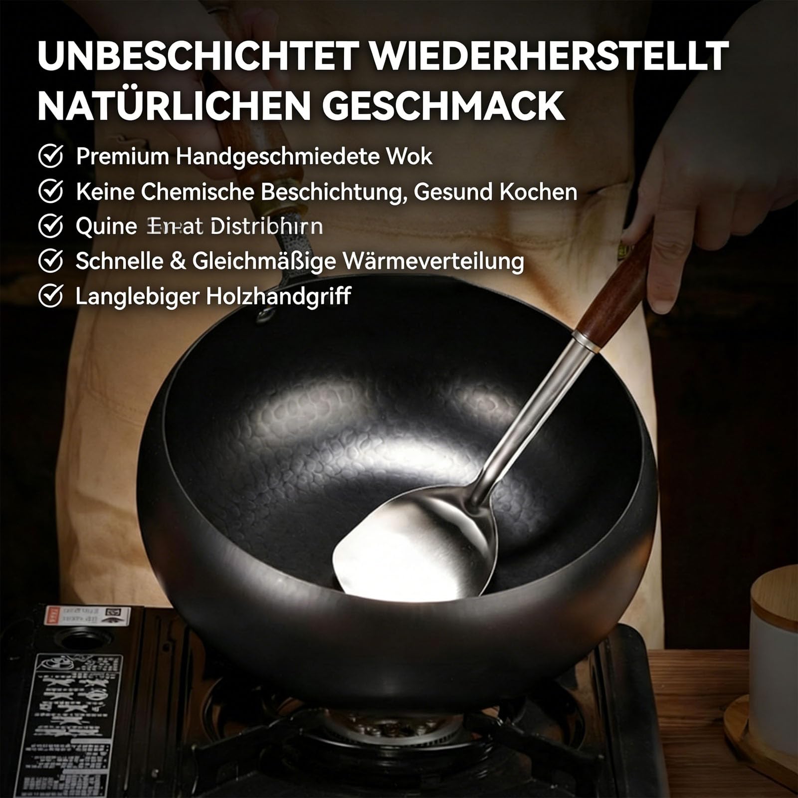 2026 Neu Tsubame Sanjo Pfanne, Japanische Tsubame-Sanjo Meister Pfanne 24/26/28cm, Unbeschichtet, Handgefertigt zum Kochen, Braten Induktionsgeeignet mit Holzgriff Deckel Kochen (Holzdeckel * B, 24cm)