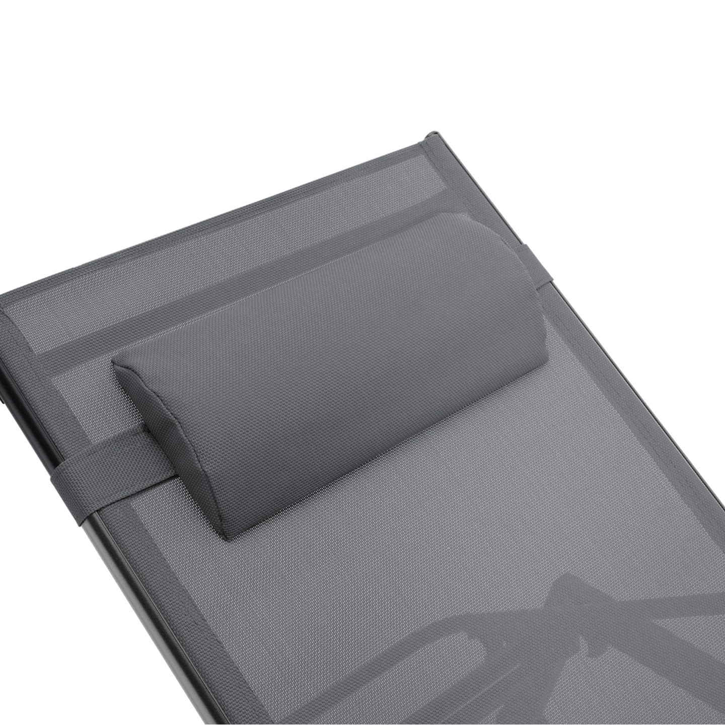 IDMarket - Juego de 2 tumbonas de jardín reclinables de aluminio Sintra gris antracita y negro