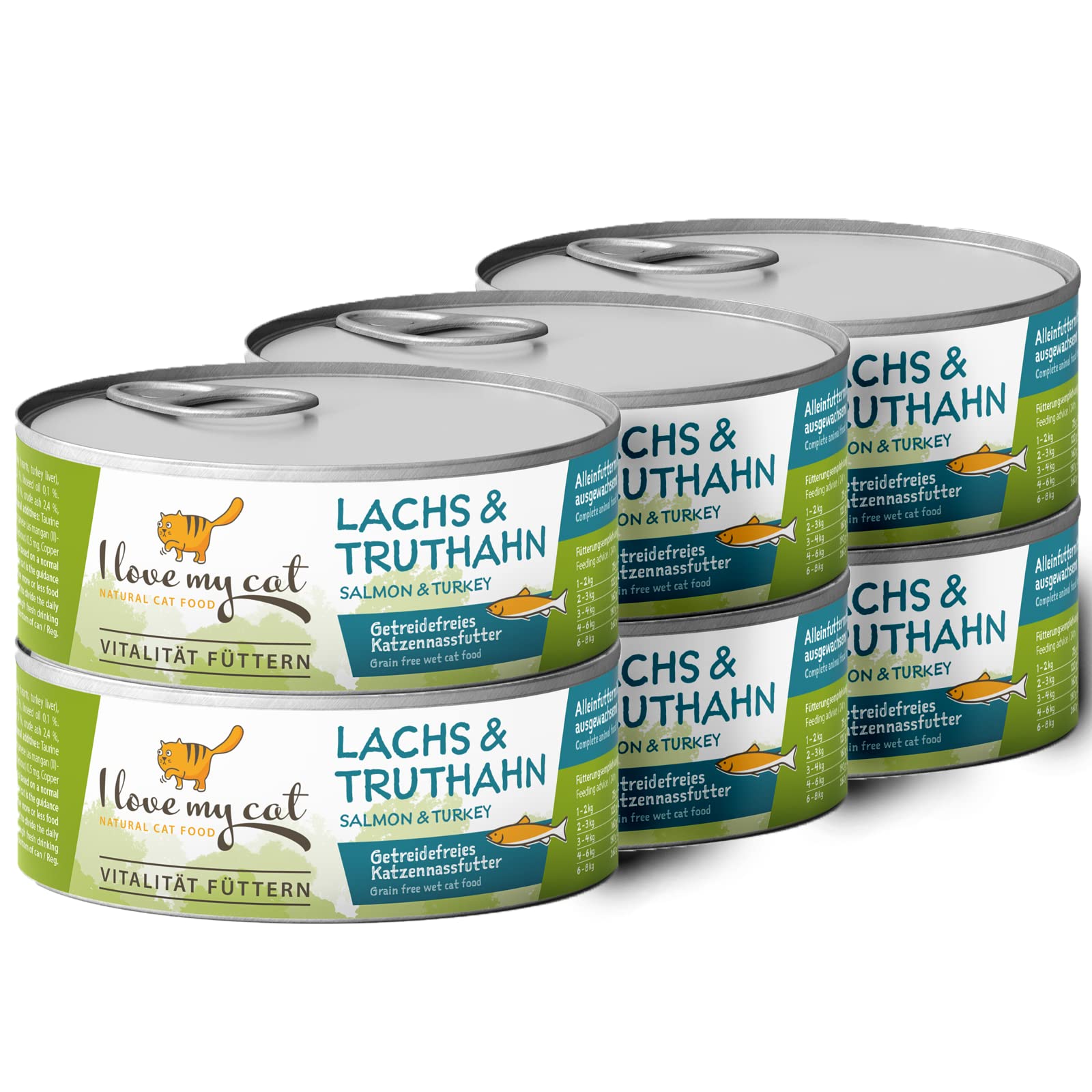 Wet Cat Food with Salmon and Turkey by I love my cat (100 g (6 Packs))