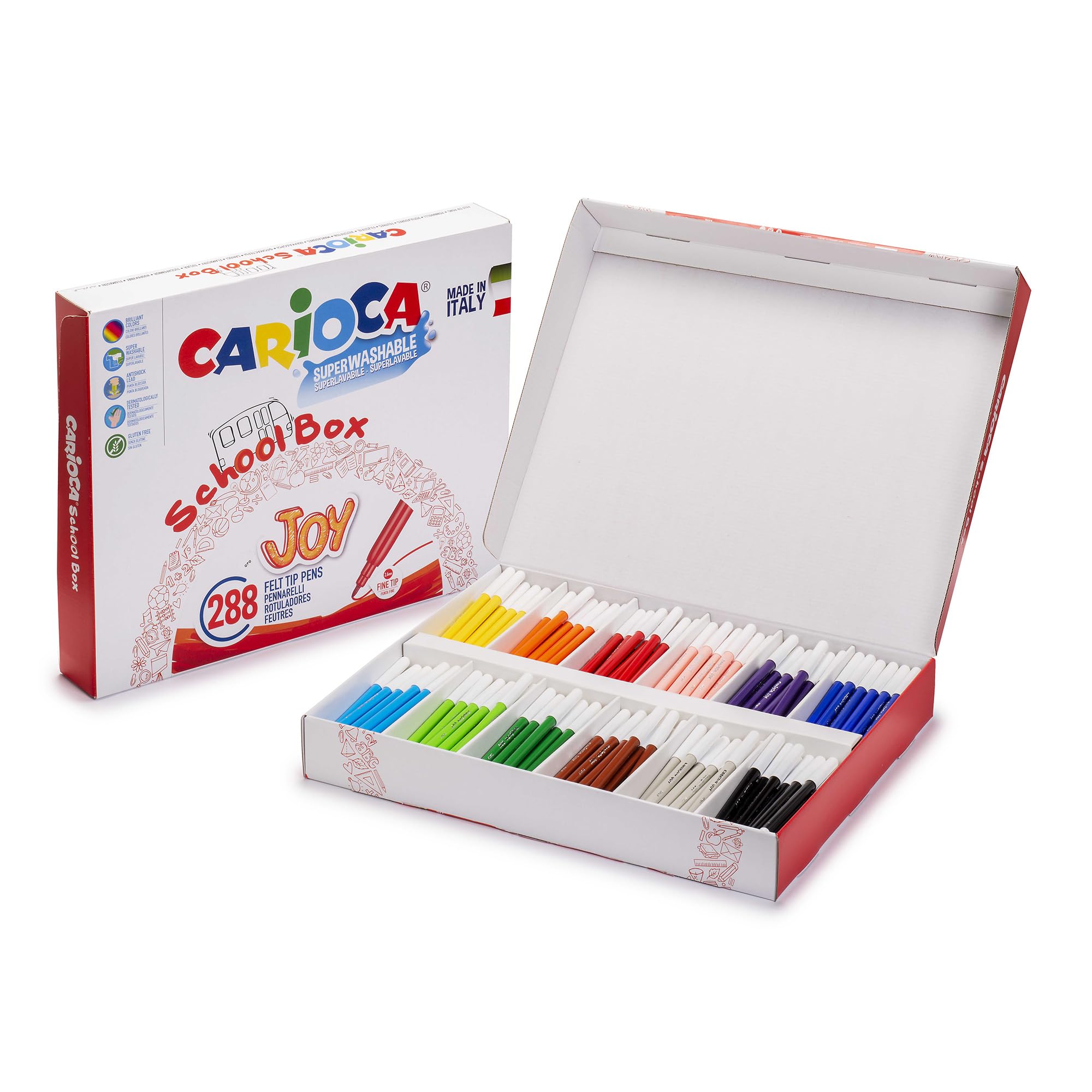 Carioca Maxi Jumbo School Box Tip Markers – 144 Units
