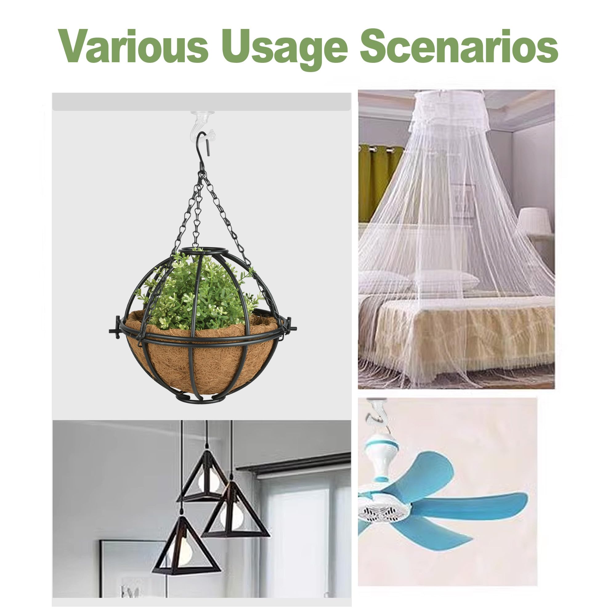 Ceiling Hooks for Hanging Plants - 6 Pack -2 Ceiling Hooks for Hanging Plants - 6 Pack -2