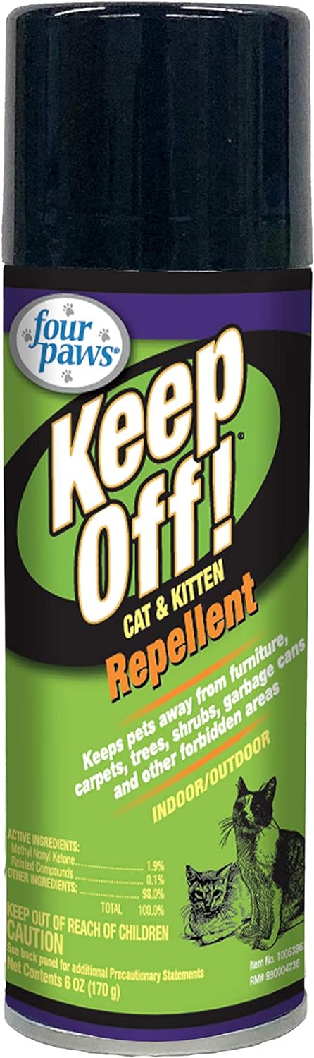 Four Paws Keep Off Pet Repellent Spray for Outdoors & Indoors, Dog & Cat Chew & Scratch Deterrent, 6 oz.