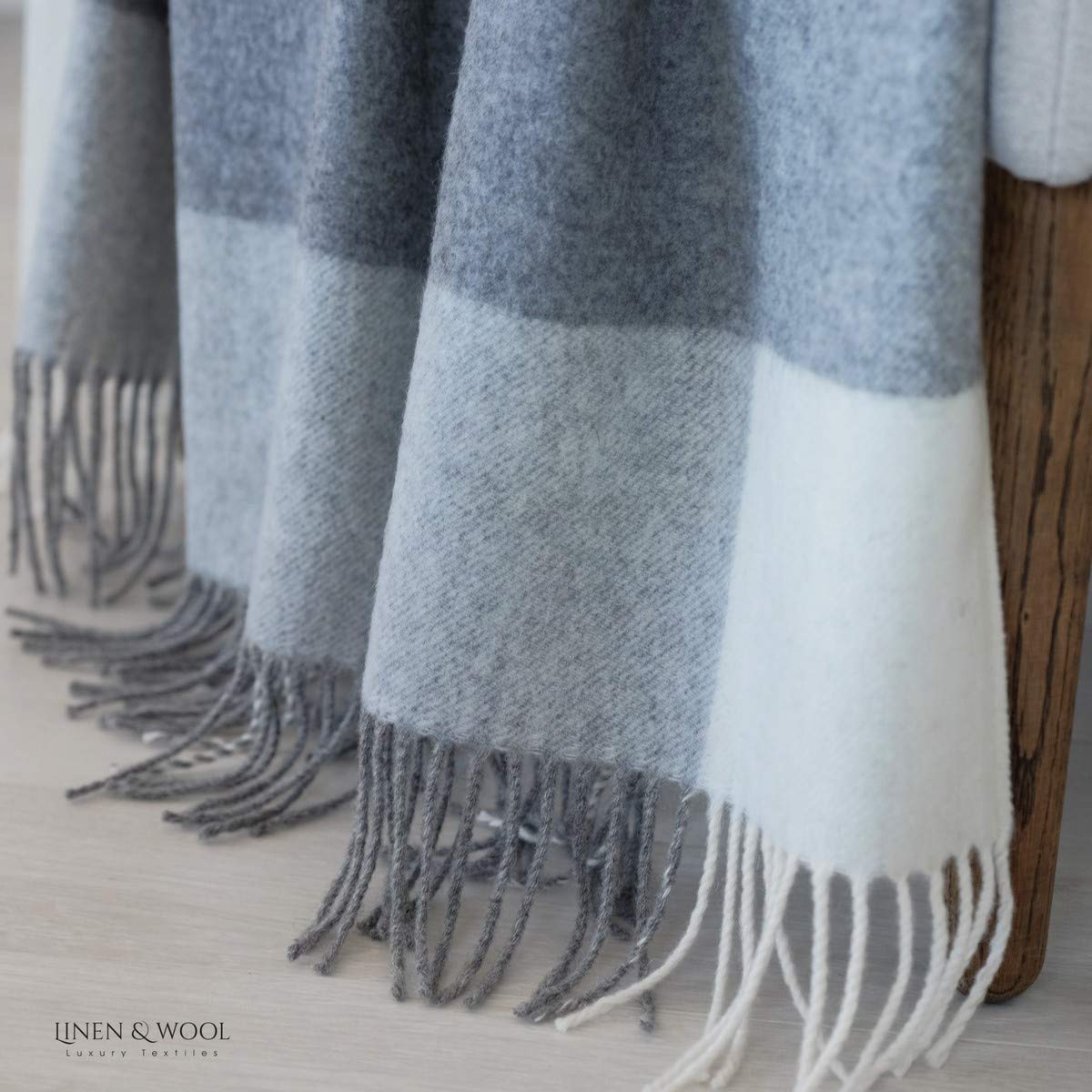 Linen & Cotton Warme Zachte Wollen Deken van Merinowol Woondeken
