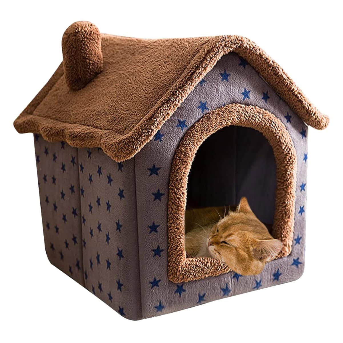 Hundehaus Haustierzelt – Faltbares Schlafhaus Für Katzen & Kleine Hunde, Größe S (39x32x34 Cm)