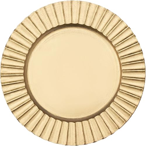 Simply Elegant Placa de carga de plástico con borde acanalado  Placa de servicio para fiestas, cenas, bodas, quinceañeras y eventos, 13 pulgadas de