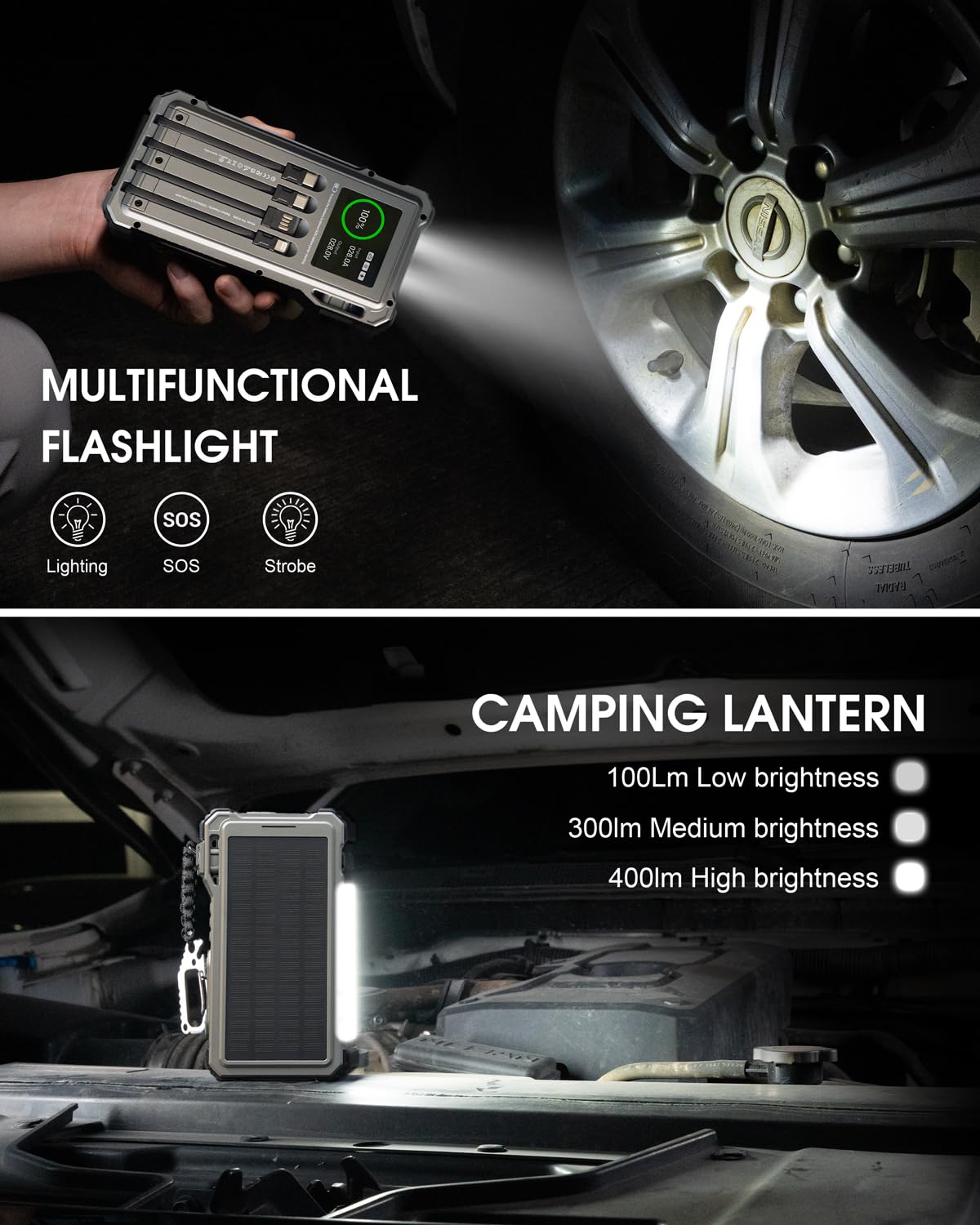 Solar Jump Starter 5000A Peak 12V Car Battery Jump Starter for Up to 10 0L Gas 6 0L — view 5