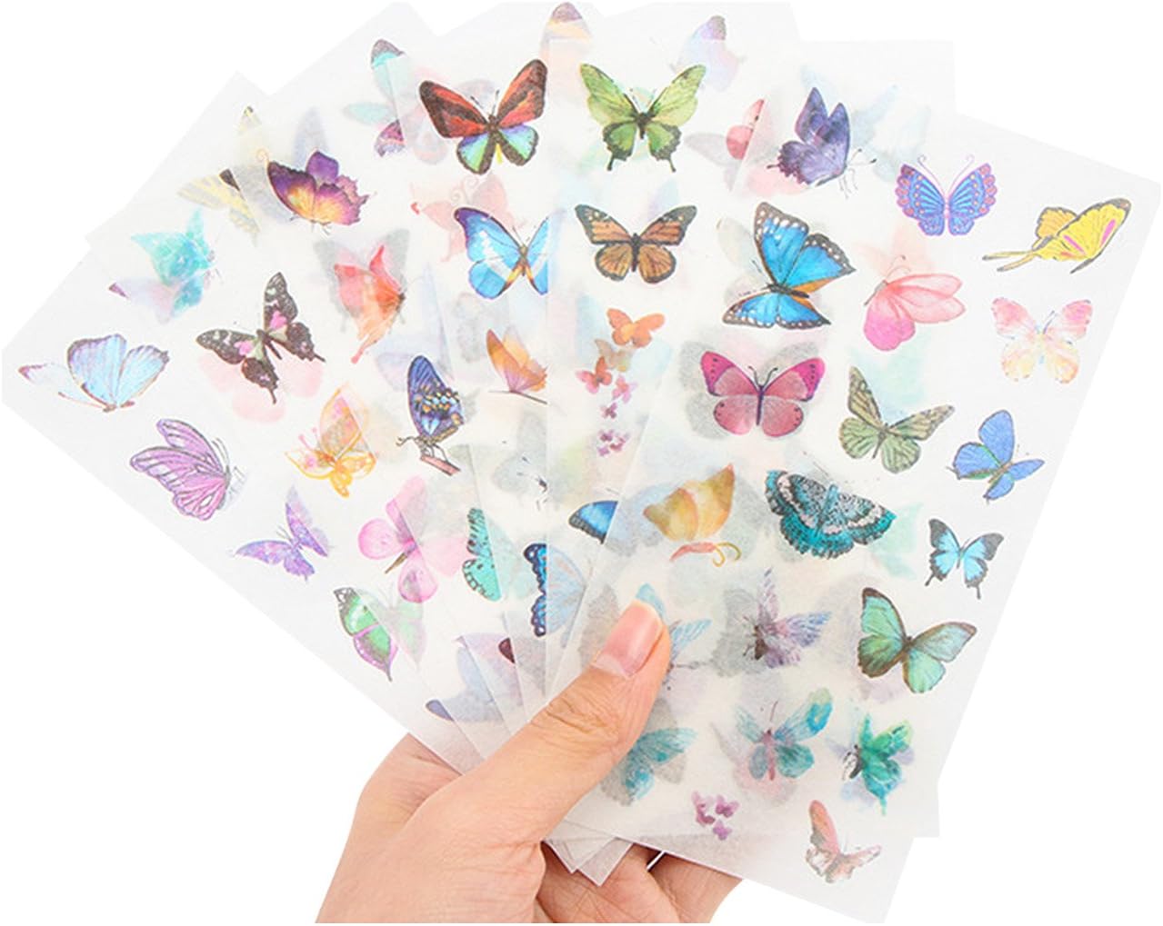 Washi Planner Sticker, Decorative Adhesive Sticker, Craft Scrapbooking Sticker Set for Diary, Album, Notebook 12 Sheets/Pack (Butterfly)