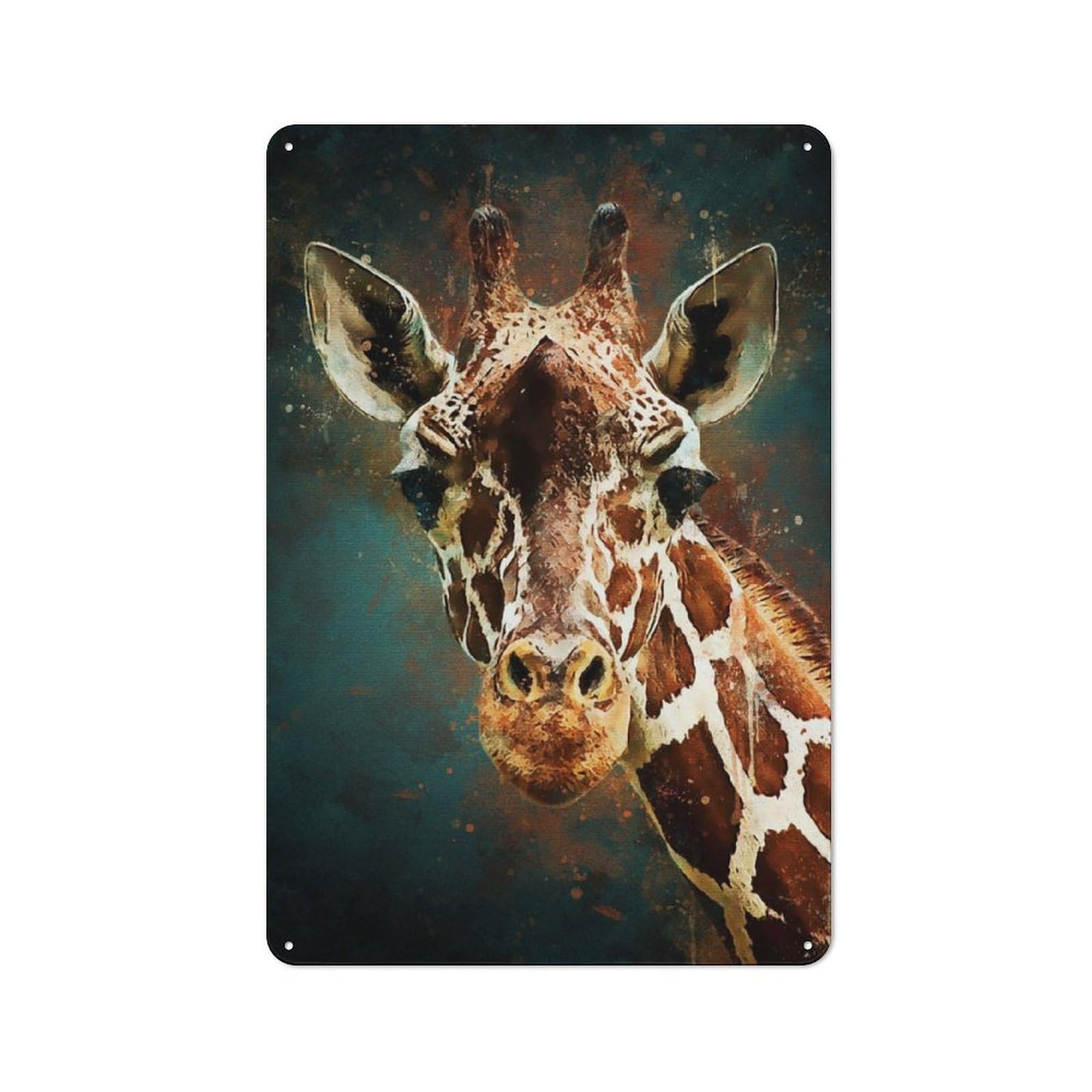 Junmoney Splatter Giraffe Retro Tin Sign 30X20cm For Garage Wall, For Fans Of Metal Signs And Themed Wall Decor