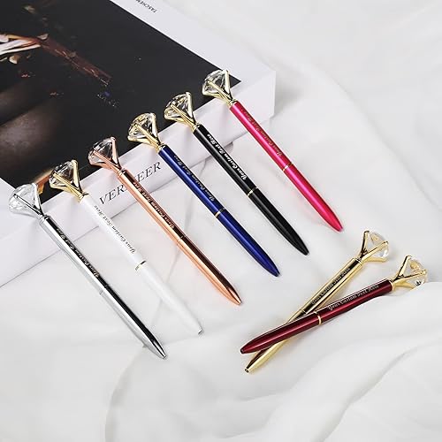 Miniatura 5 de Bolígrafo de metal de cristal con diamantes de imitación y tinta negra