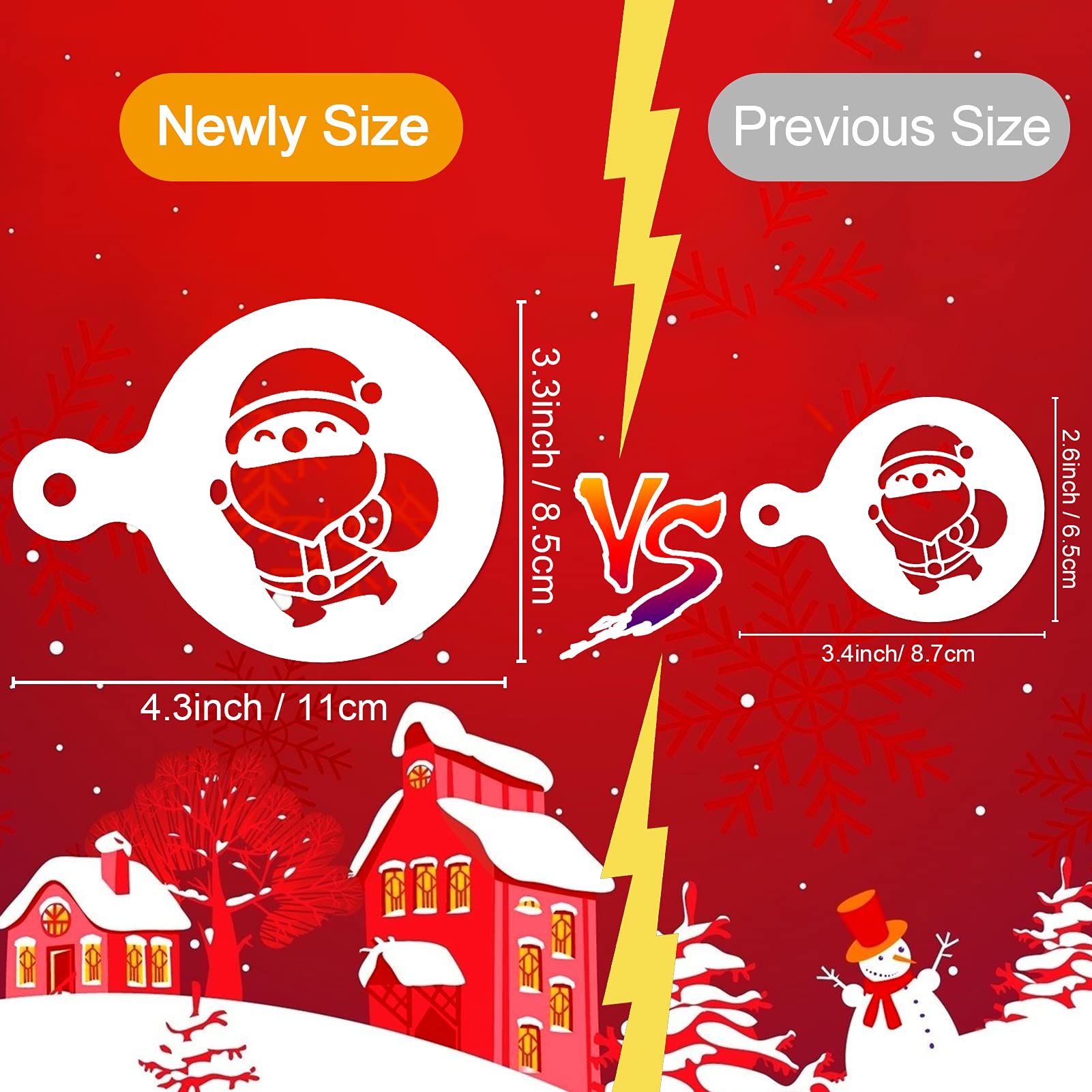 Christmas Cookie Stencils Decoration, Konsait 30Pack Merry Christmas Snowflakes Stencil, Reusable Plastic Painting DIY Crafts Templates for Baking Royal Icing Cake Coffee Card Xmas New Year Gifts - Image 2