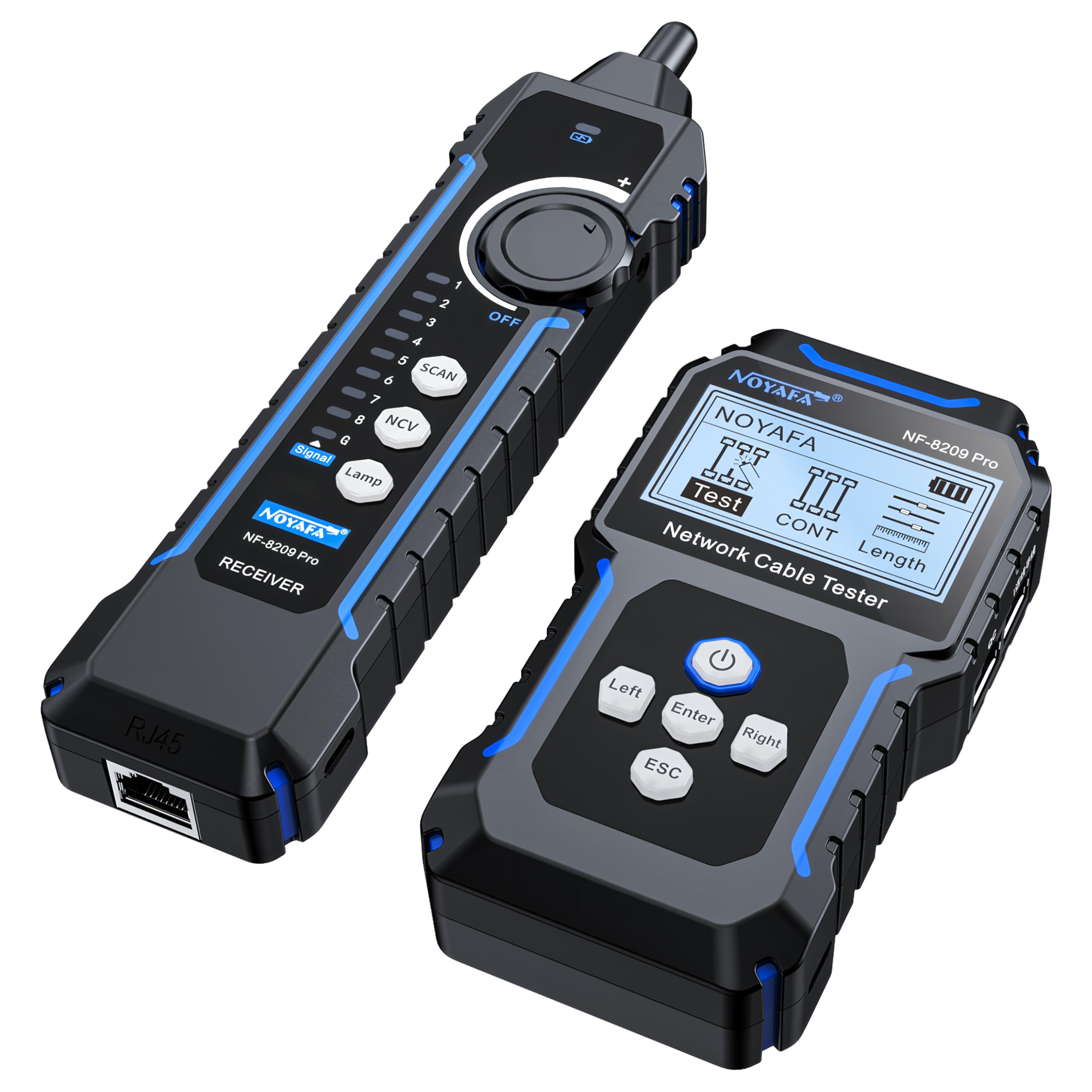 NF-8209 Profi Fortgeschrittener Netzwerkkabeltester mit POE NCV, Multifunktionaler Leitungsverfolger, POE-Leitungsprüfer, All-in-One-Netzwerktool