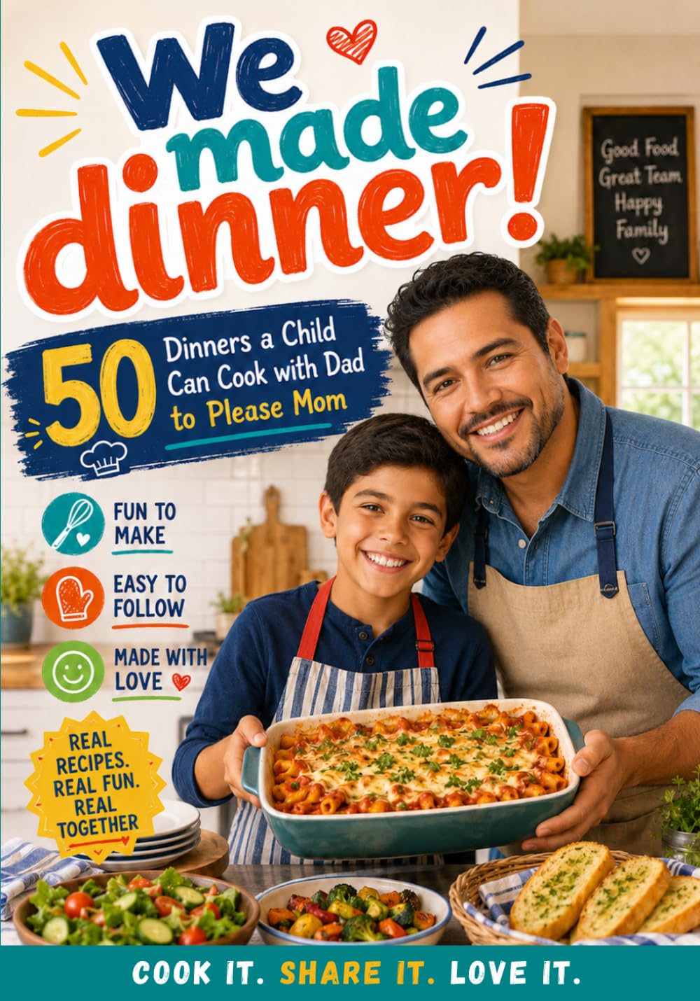 We Made Dinner! 50 Dinners a Child Can Cook with Dad to Please Mom: The Father-and-Child Cookbook That Builds Kitchen Confidence, Lasting Memories, and a Mom-Pleasing Dinner in About an Hour