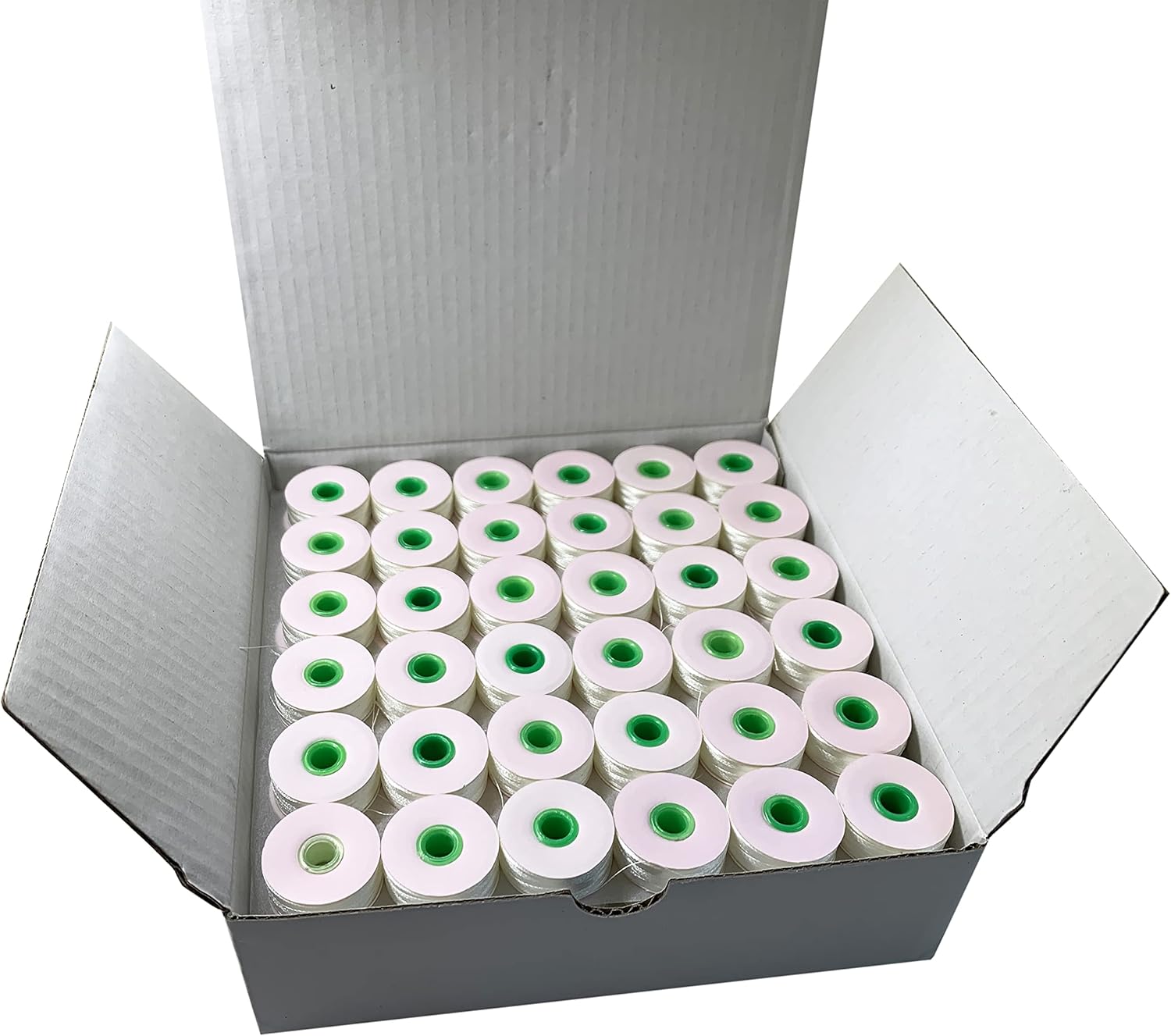 HimaPro 144 White PreWound Bobbins Size M (1" x 0.385") Medium Weight(60WT) Cardboard Sided for Use with Mid & Large Sized Commercial Sewing Machines and Longarm Quilting Machines