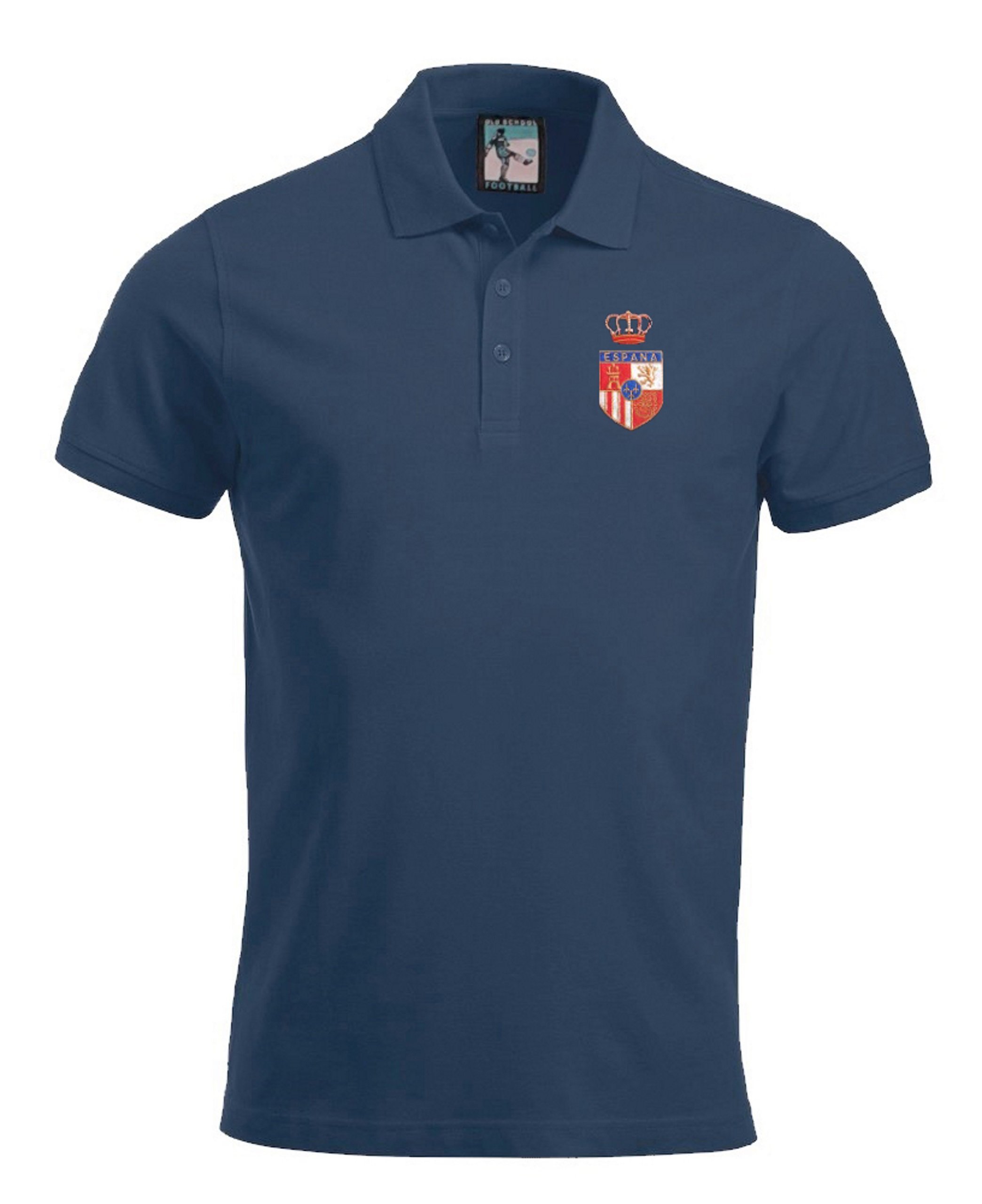 Spain 1970s Retro Football Polo Embroidered Logo