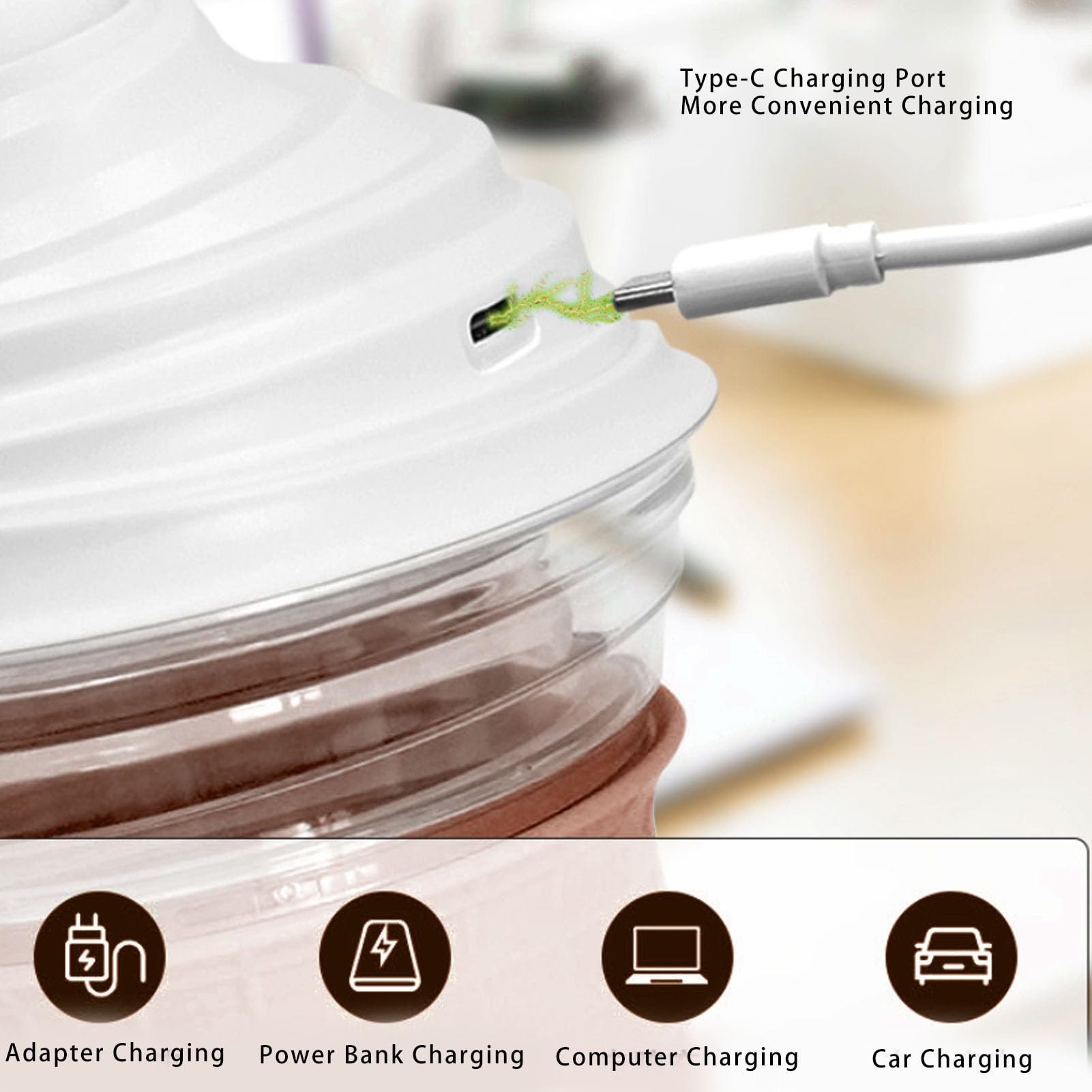 Mini Máquina de Helados, 8W 450ml Capacidad Multiusos Máquina de Yogurt Congelado, Máquina para hacer helados con cuchara para hacer helado casero Gelato Sorbete Yogurt Congelado