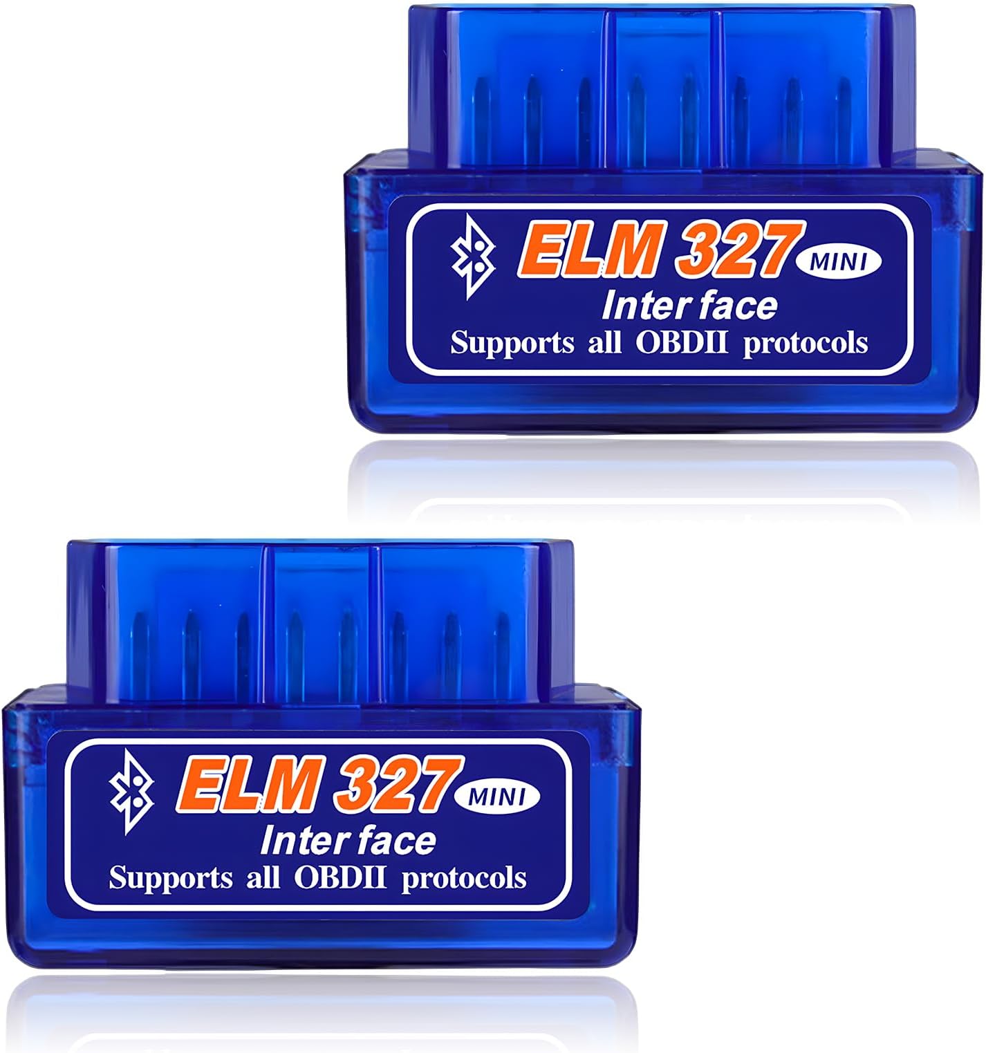 2 PCS ELM327 OBDⅡ Car Auto Diagnostic Scanner, Professional OBD2 Bluetooth Scan Tool Engine Failure Detector, Wireless Interface Mini ELM327 Fault Code Reader for Android Windows