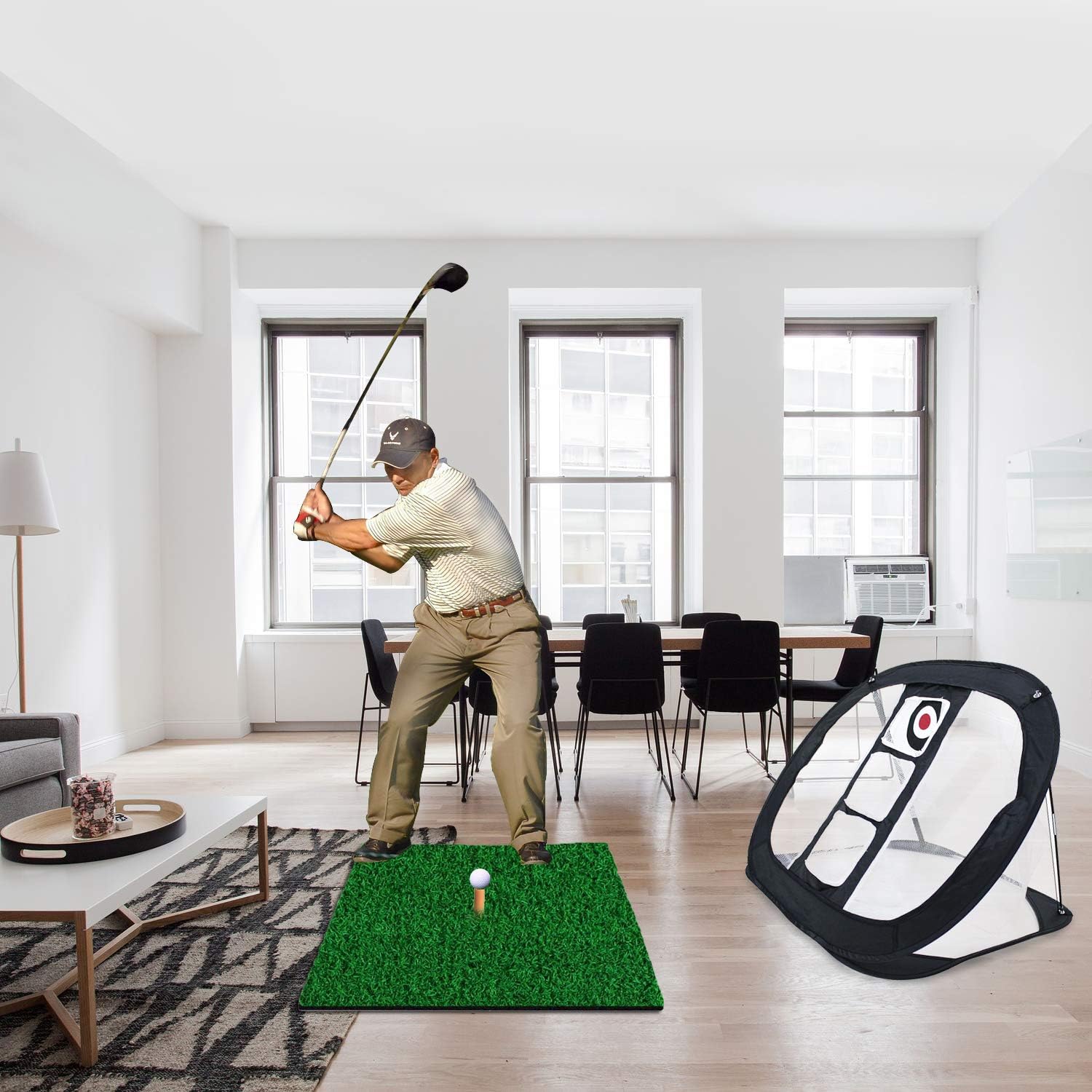 Veggicy Golf Chipping Net, Golf Net Indoor Outdoor Collapsible Golf Net Accessories Golf Target Net - for Accuracy and Swing Practice, with A Golf Hitting Mat and Carry Bag : Everything Else