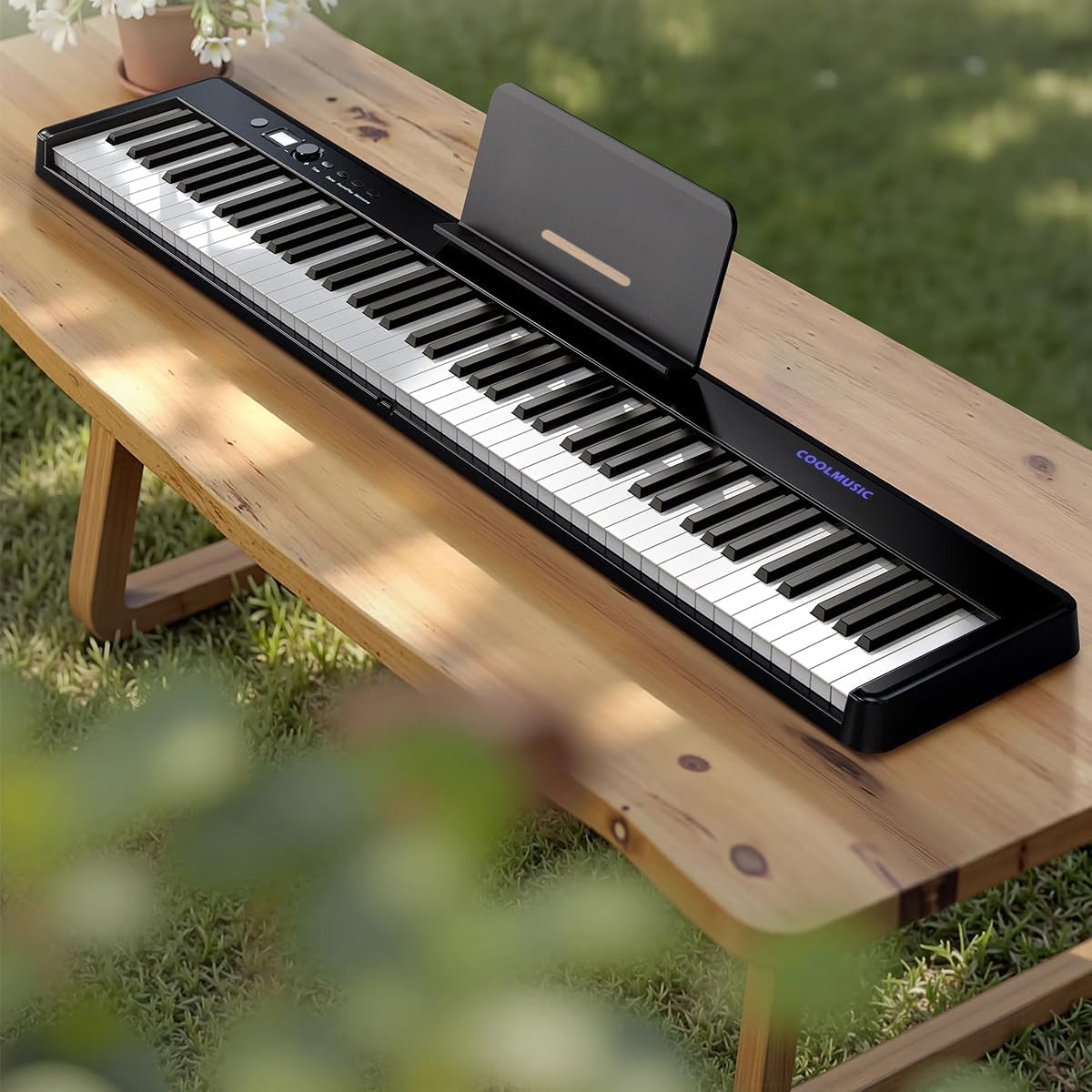 Coolmusic Tastiera pieghevole con 88 tasti, tastiera elettrica portatile Bluetooth, pianoforte digitale semi-ponderato, sensibile al tocco con custodia