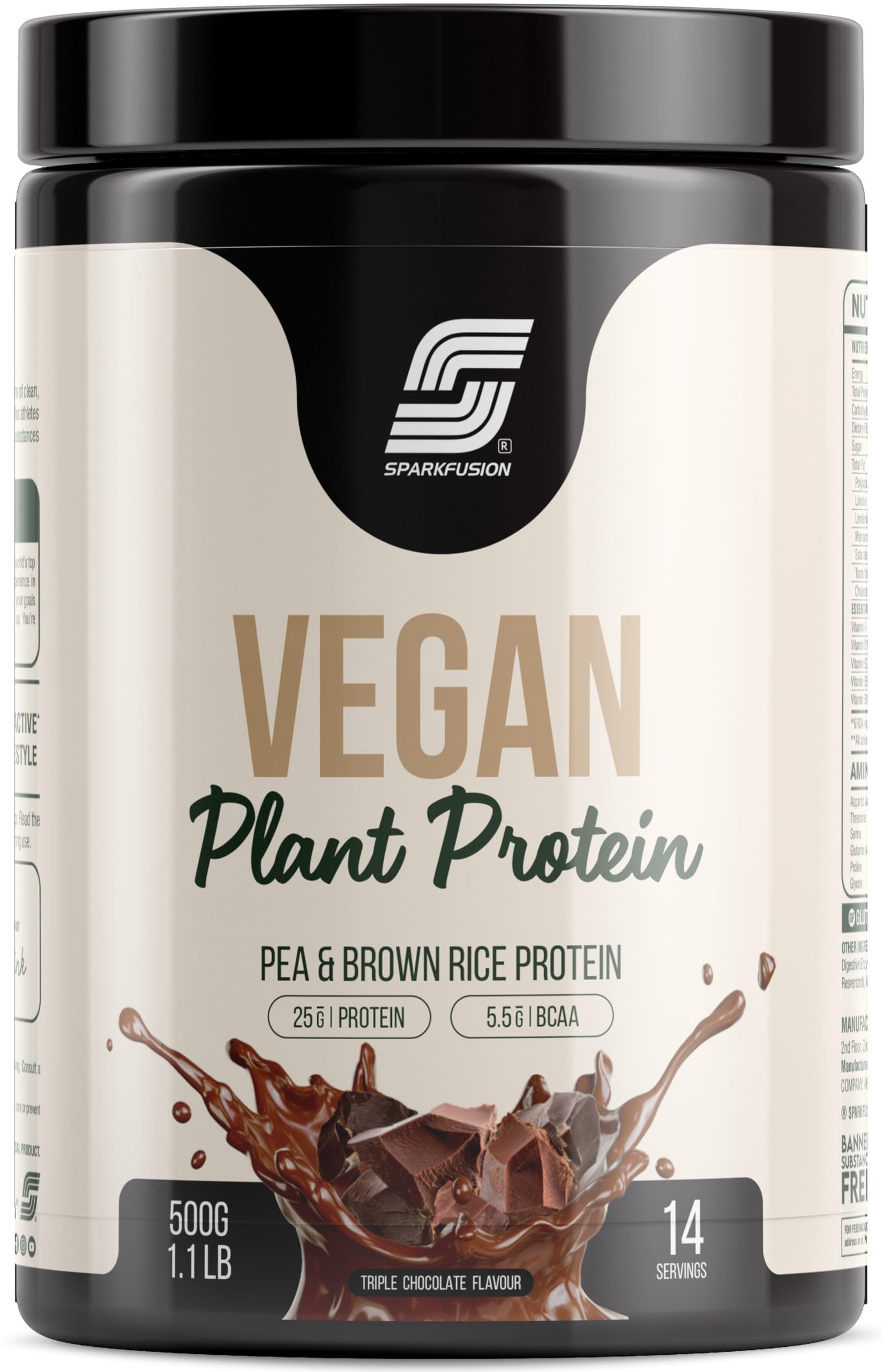Buy Sparkfusion Vegan Protein Powder Isolated Pea & Brown Rice Protein