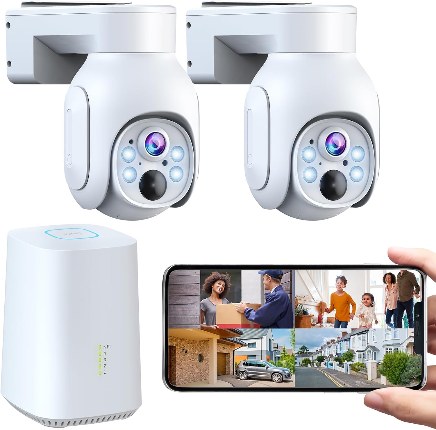 Camcamp Wireless PTZ Security System Outdoor, 4MP Wireless