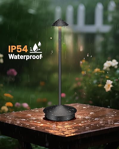 Miniatura 6 de Lámpara de mesa inalámbrica LED portátil, paquete de 2, batería recargable de 6000 mAh, lámpara de mesa para exteriores, para comedor, restaurante,
