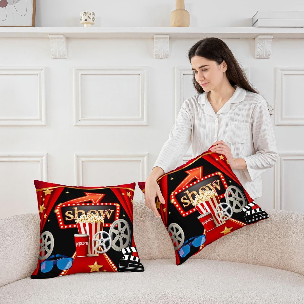 Feelyou Cinema Poster Design Cushion Covers Set of 2 24 x 24-Inch Kids image 3