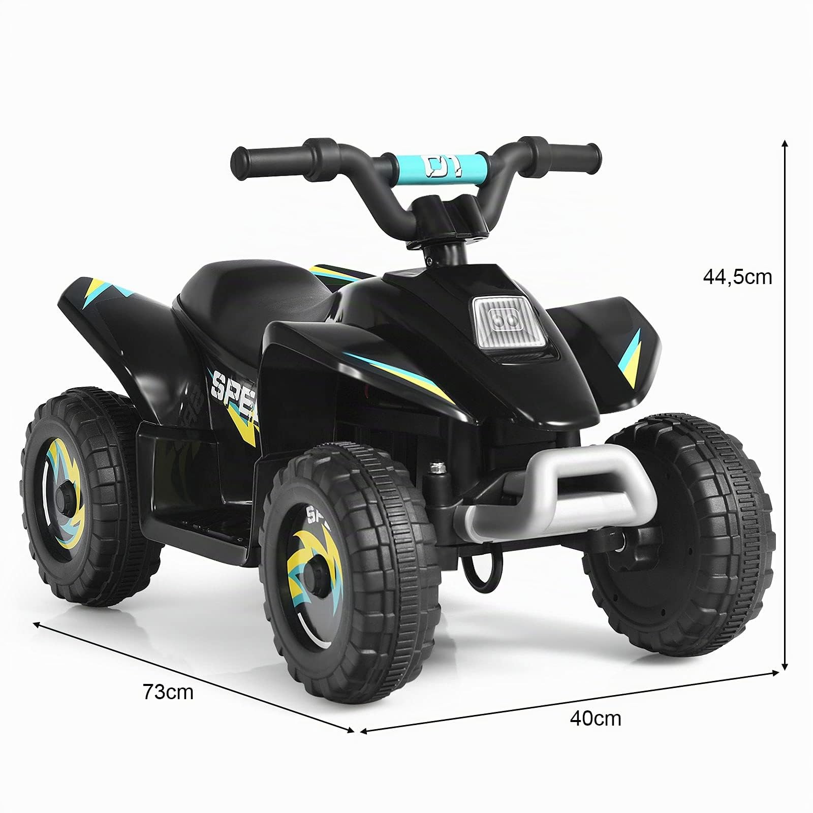 DREAMADE Quad Voiture Électrique pour Enfants, Mini Voiture Buggy Rechargeable avec Batterie 6V, Bouton Avant/Arrière, Poignée et Siège Ergonomiques, pour Enfant de Plus de 3 Ans (Noir)