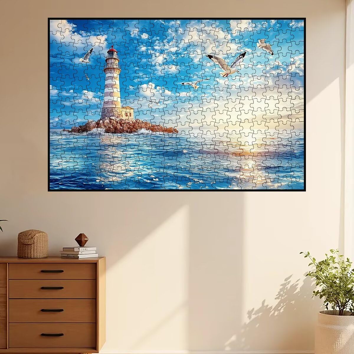 Puzzle 1500 Pezzi Oceano, Puzzle Faro per Adulti, Puzzles in Legno Intrattenimento Creativo, Divertimento, Puzzles Educativi Classici con Confezione di Alta Qualità Idea Regalo Donna, Decor Casa -2658