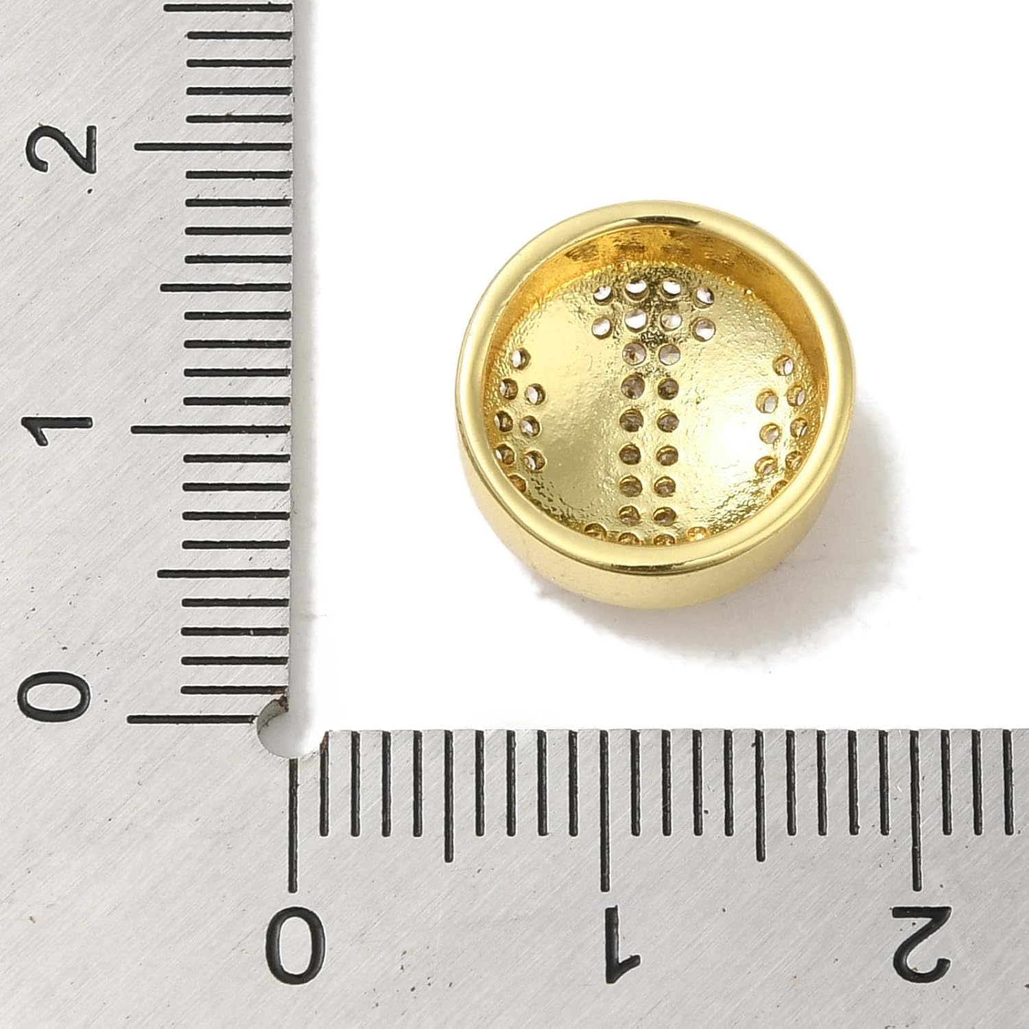 LiQunSweet 10 Pcs Baseball Brass Cubic Zirconia Softball Beads Sports Ball Games Loose Spacer Beads for DIY Jewelry Bracelet Necklace Earring Crafts Decoration