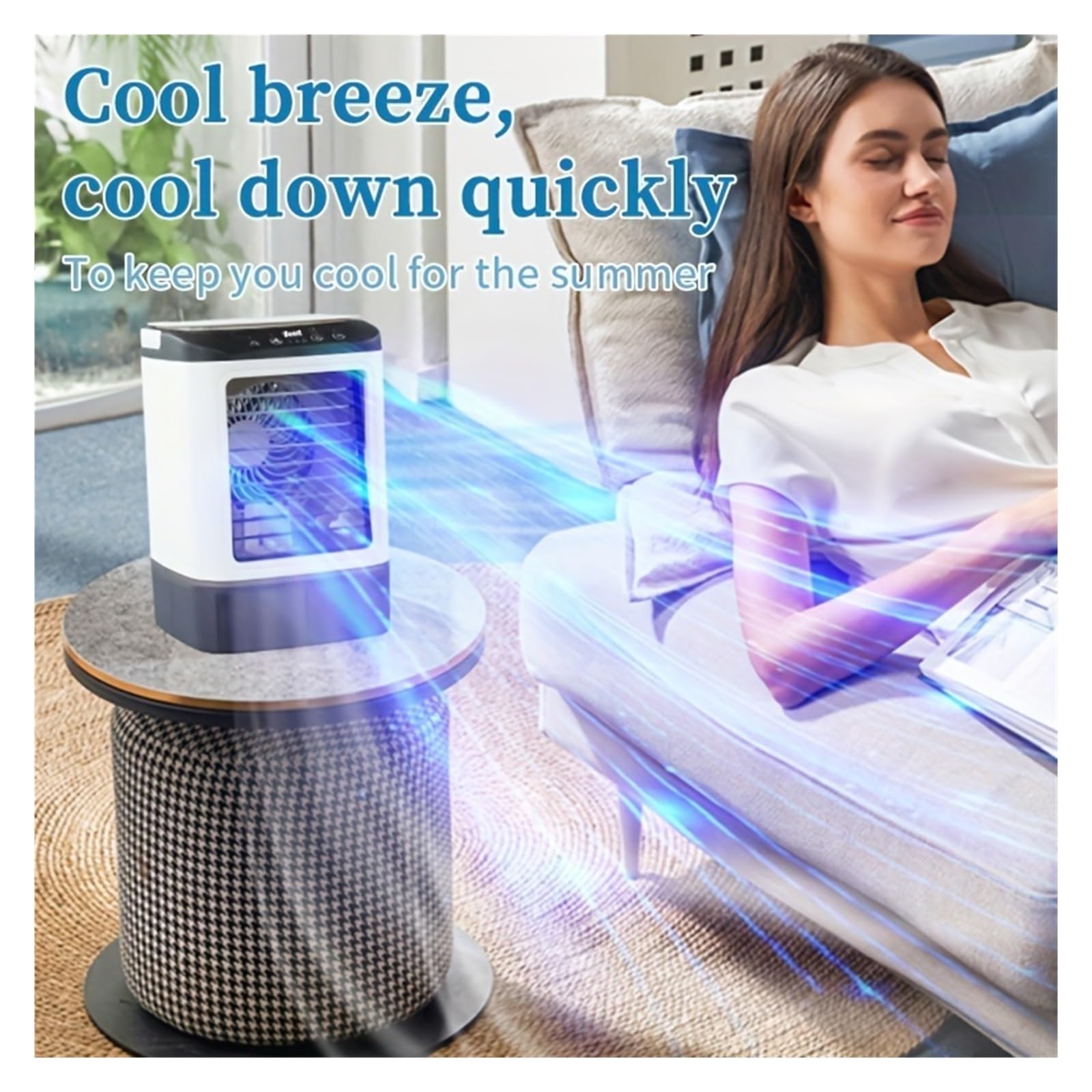 Ventilateurs Portatifs Rechargeables Mini Refroidisseur D'air Ventilateur De Bureau Refroidisseur D'air Ventilateur De Pulvérisation D'atomisation Portable Humidification Climatisation Ventilateur Éle