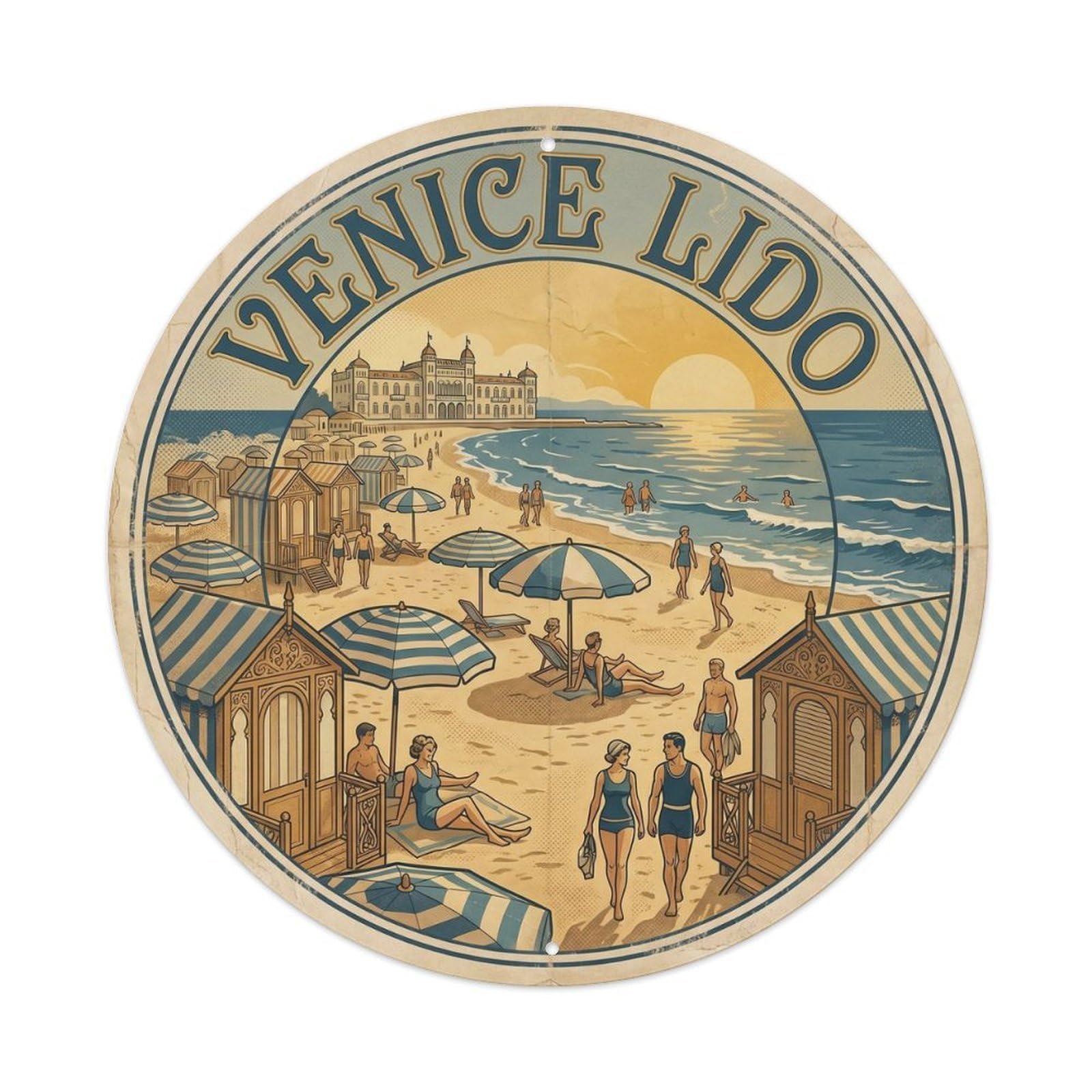 Venice Italy Lido Coastal Heritage Travel Classic Metal Tin Sign